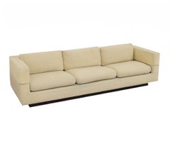 Edward Wormley for Dunbar Custom Tuxedo Sofa, Plinth Base, Modern Minimalism
