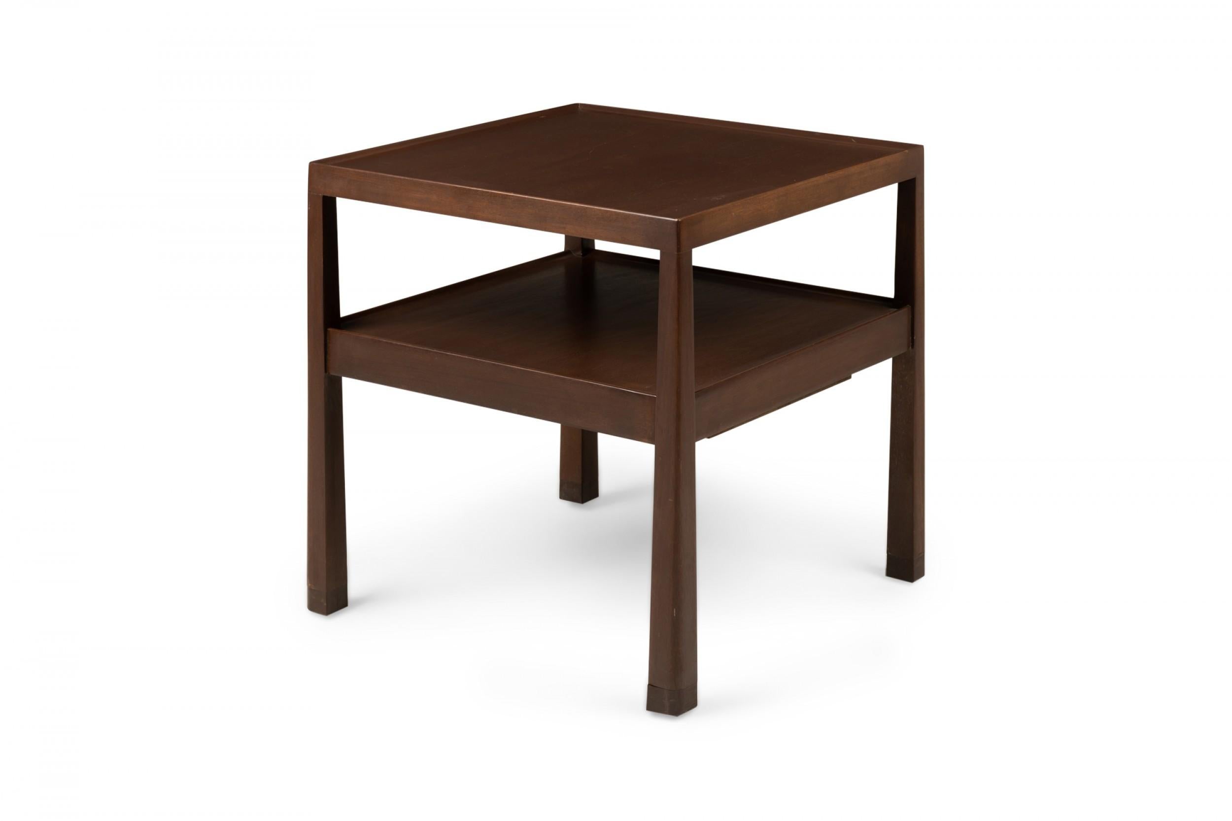 Edward Wormley for Dunbar Dark Finished Wooden Two Tier End / Side Table In Good Condition For Sale In New York, NY