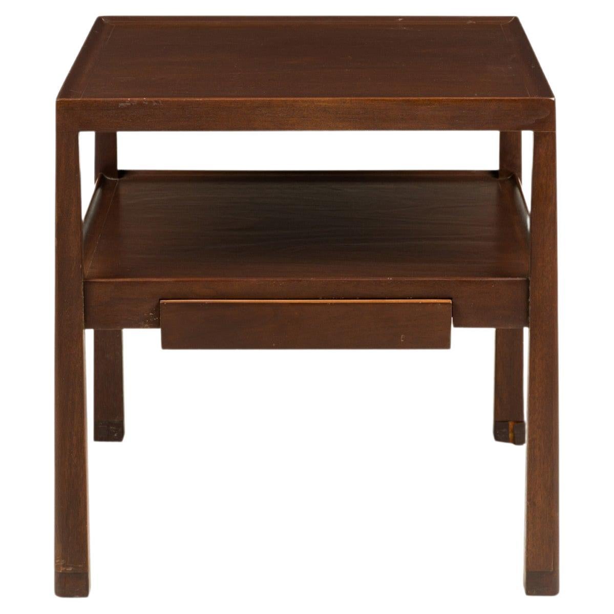 Edward Wormley for Dunbar Dark Finished Wooden Two Tier End / Side Table