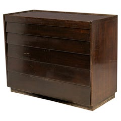 Edward Wormley for Dunbar Commode à 6 tiroirs avec façade à persiennes en noyer foncé