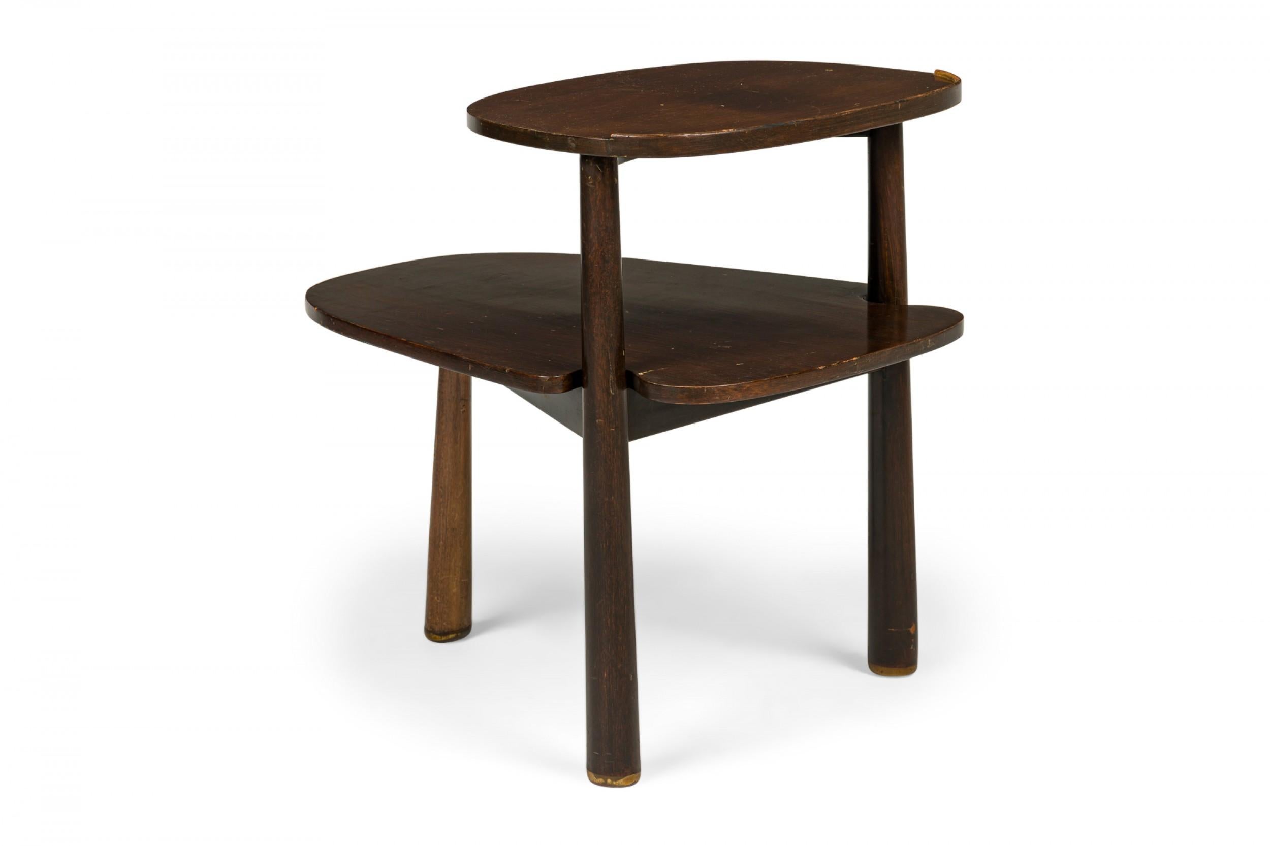 Edward Wormley for Dunbar Dark Wood Stepped Oblong End / Side Table For Sale 5