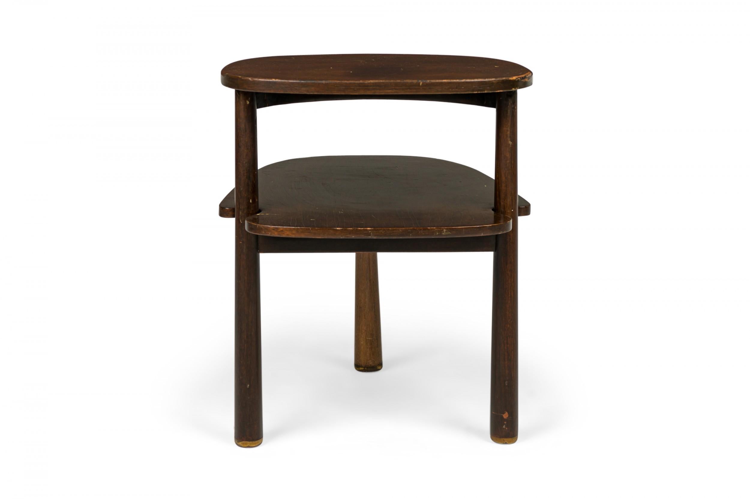 American Edward Wormley for Dunbar Dark Wood Stepped Oblong End / Side Table For Sale