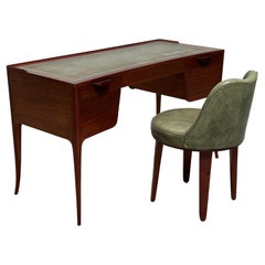 Bureau et chaise en cuir assortis Edward Wormley pour Dunbar