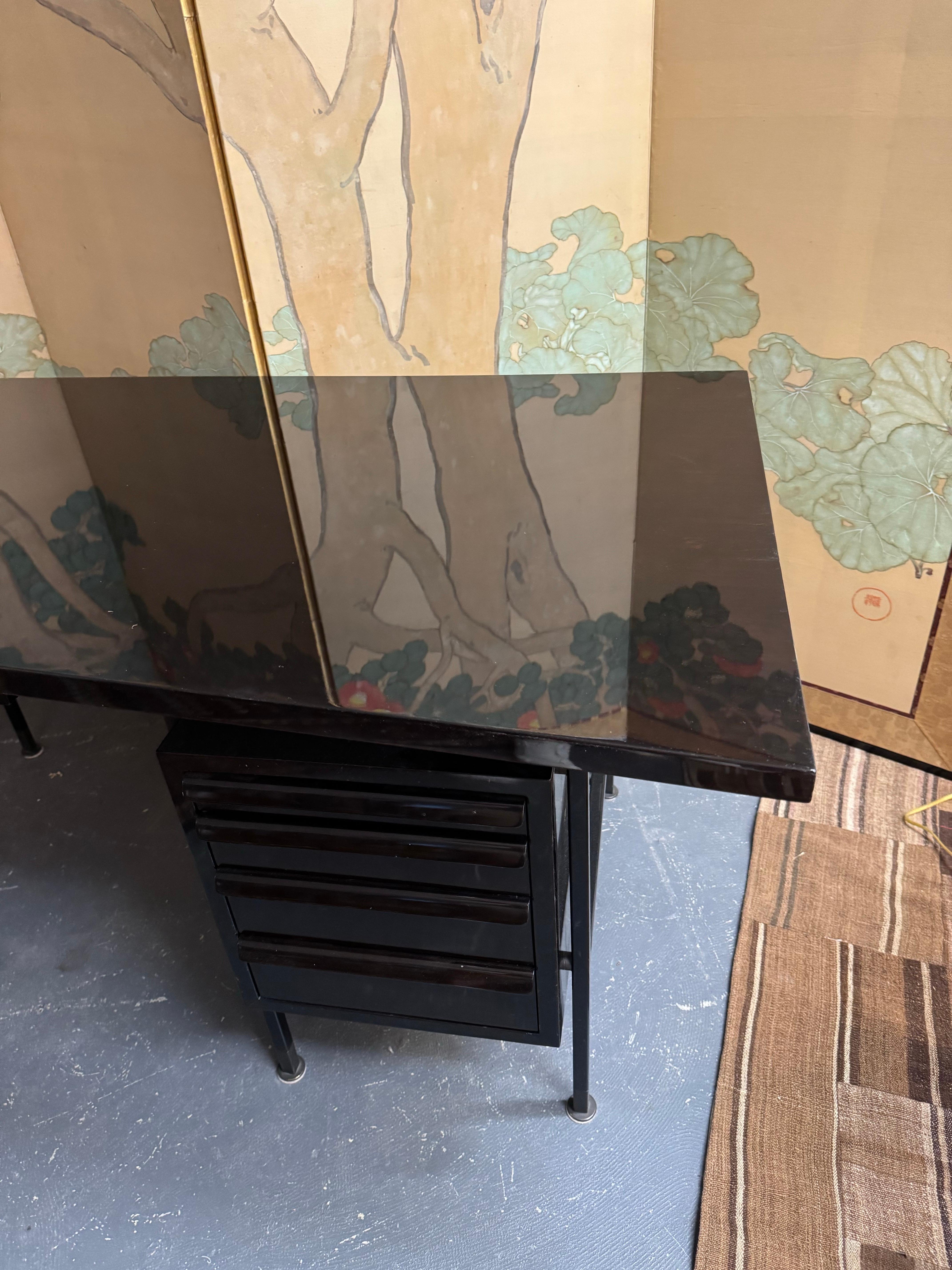 Mid-20th Century Edward Wormley for Dunbar Desk in Tawi Walnut & Steel For Sale