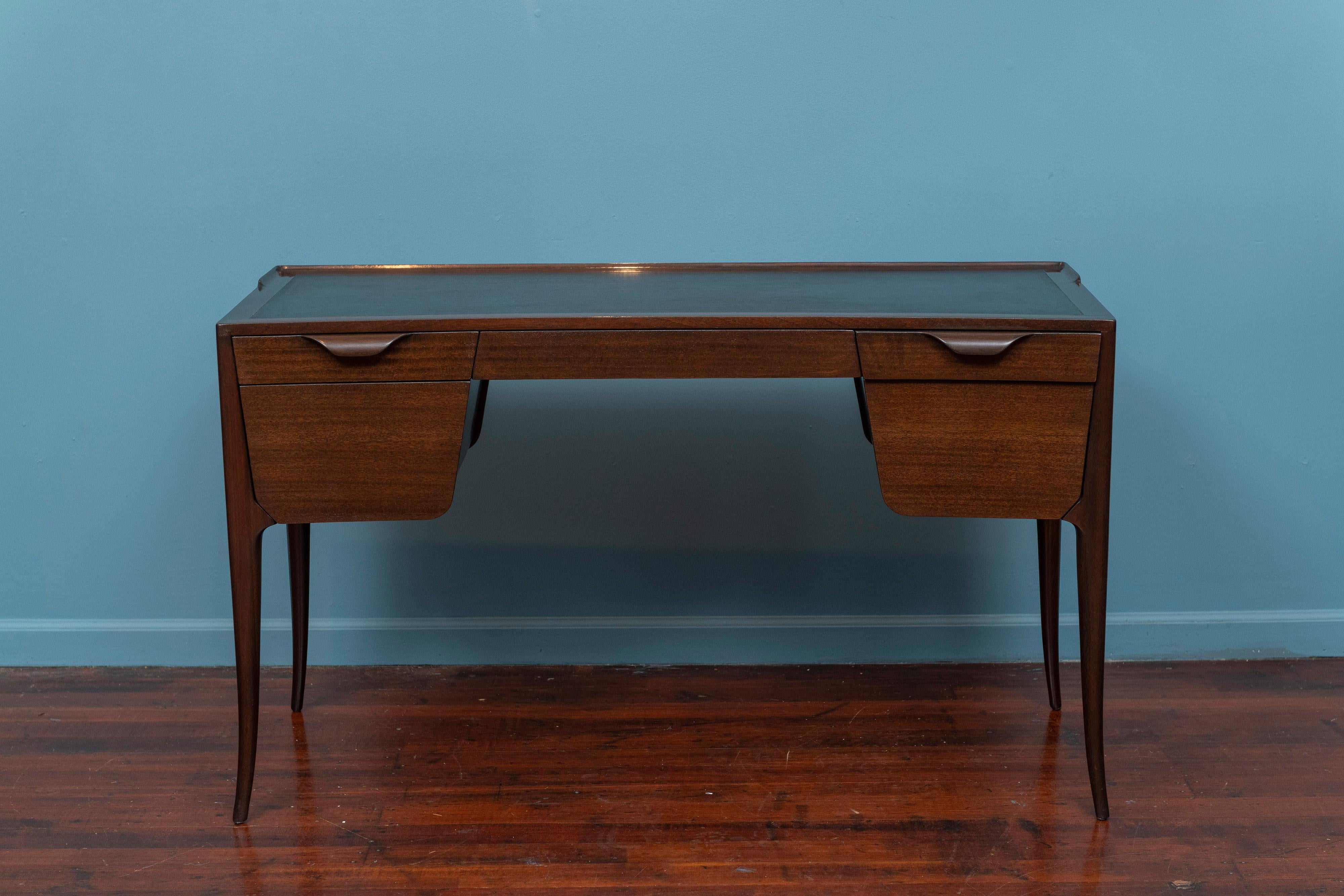 Leather Edward Wormley for Dunbar Desk, Model 4725