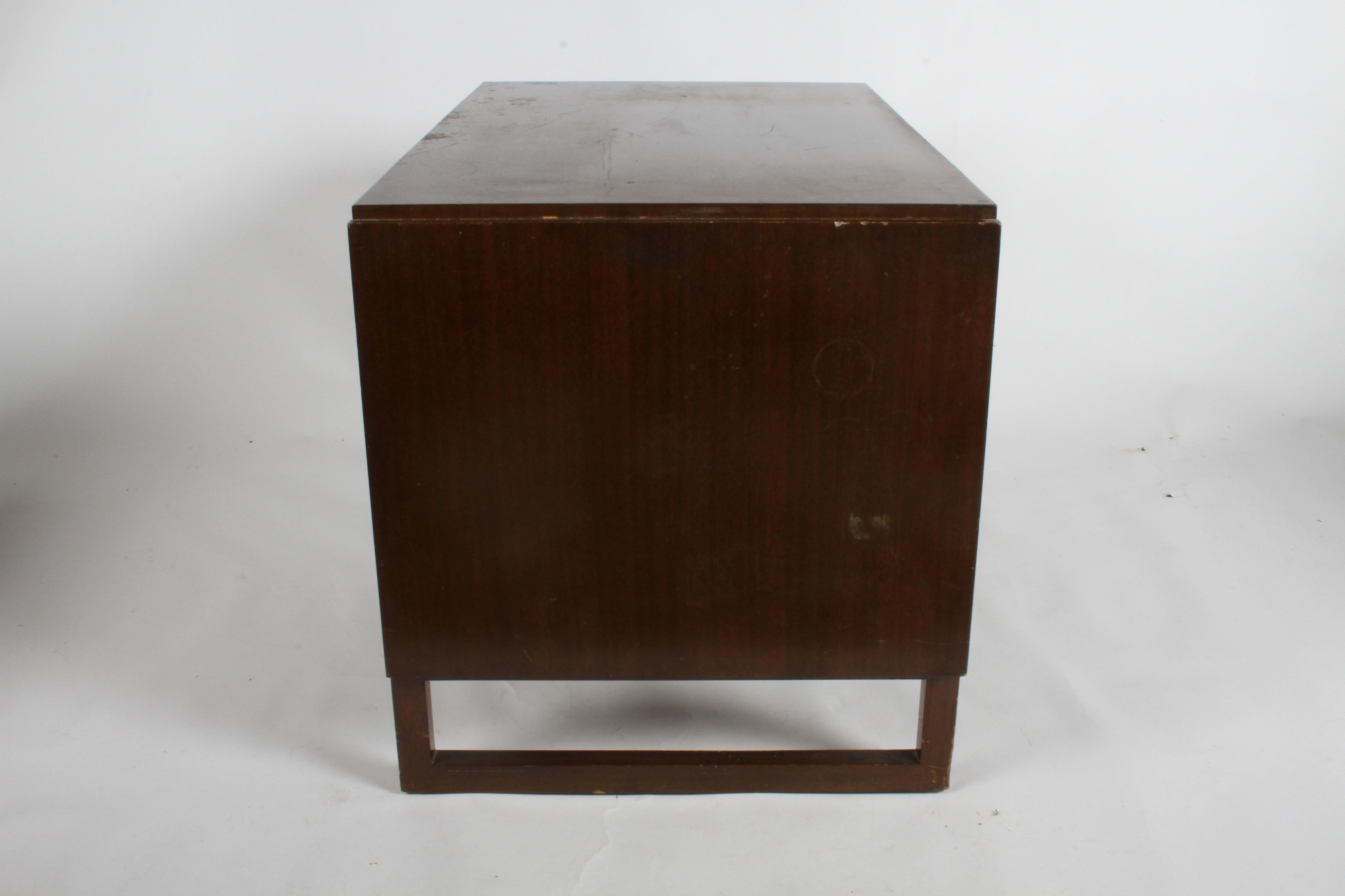 Edward Wormley for Dunbar Desk with Drop Leaves and File Cabinet in Dark Finish For Sale 10