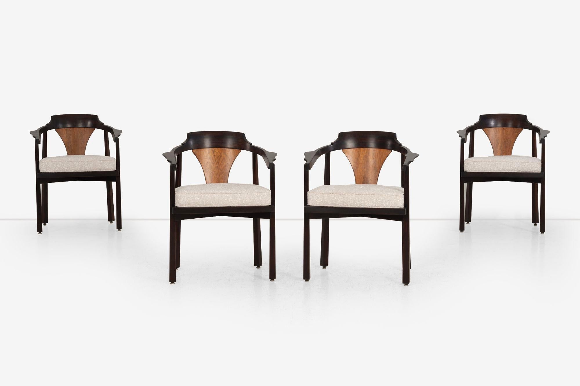 Edward Wormley für Dunbar Esszimmerstühle , 1965 Modell 935 „Horseshoe-Stühle“ (Appliqué) im Angebot