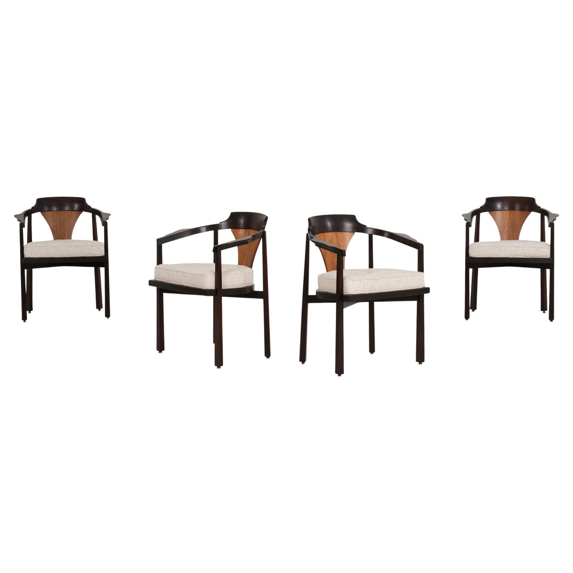 Chaises de salle à manger Edward Wormley pour Dunbar, 1965, modèle 935 « Chaises en fer à cheval »