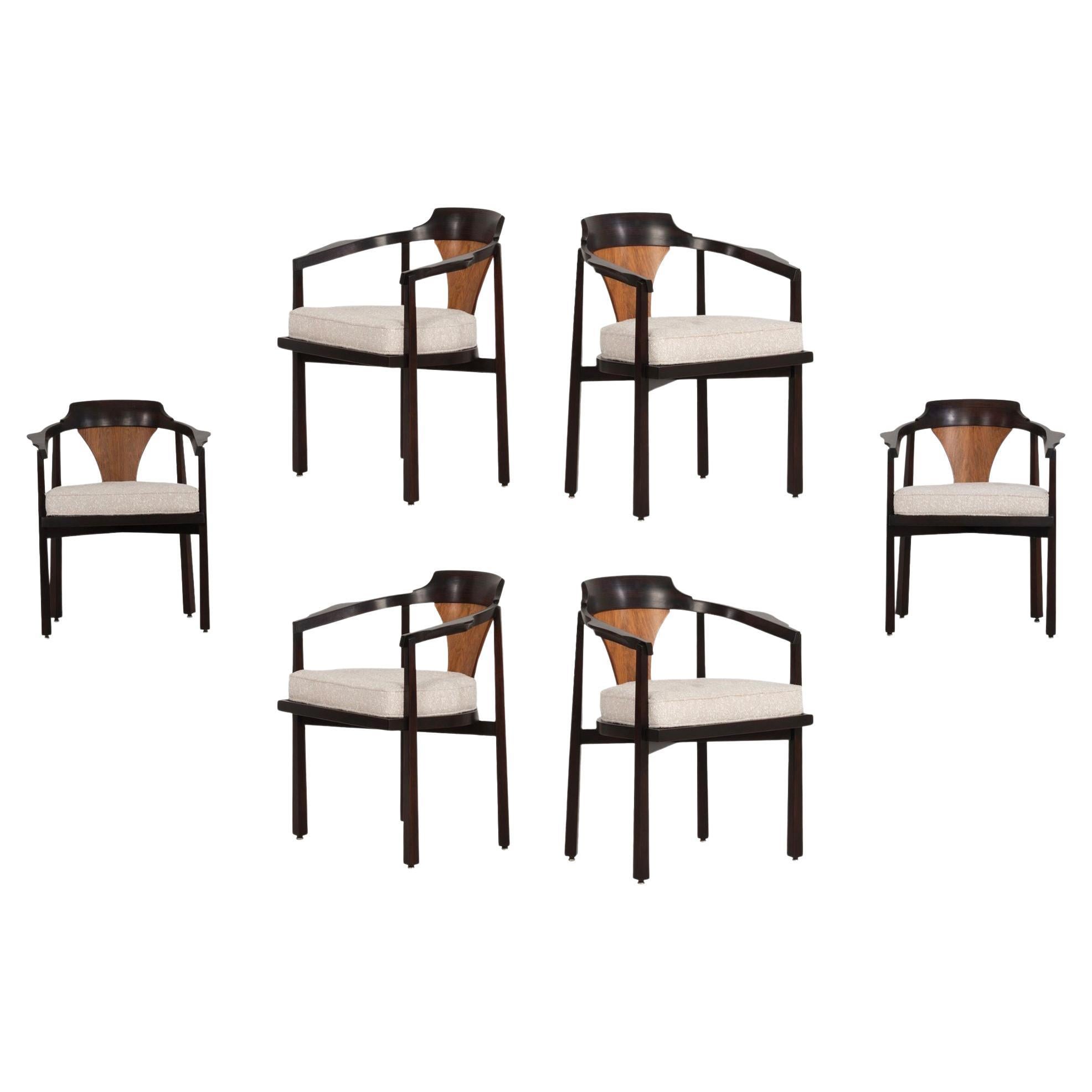 Edward Wormley per Dunbar Dining Chairs , 1965 Modello 935 "Horseshoe Chairs" (Sedie a ferro di cavallo) in vendita