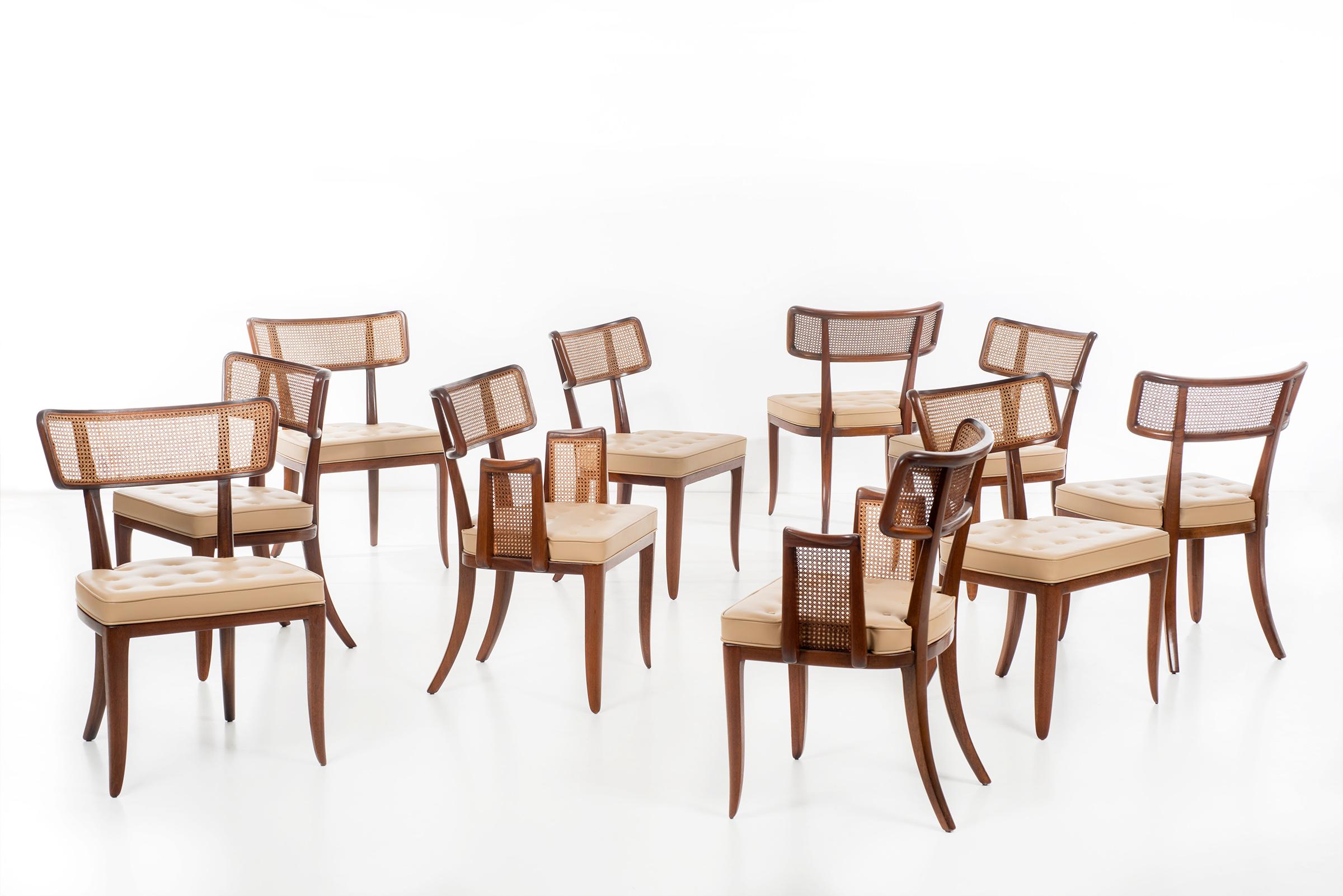 Mid-Century Modern Edward Wormley for Dunbar Dining Chairs, Set of 10