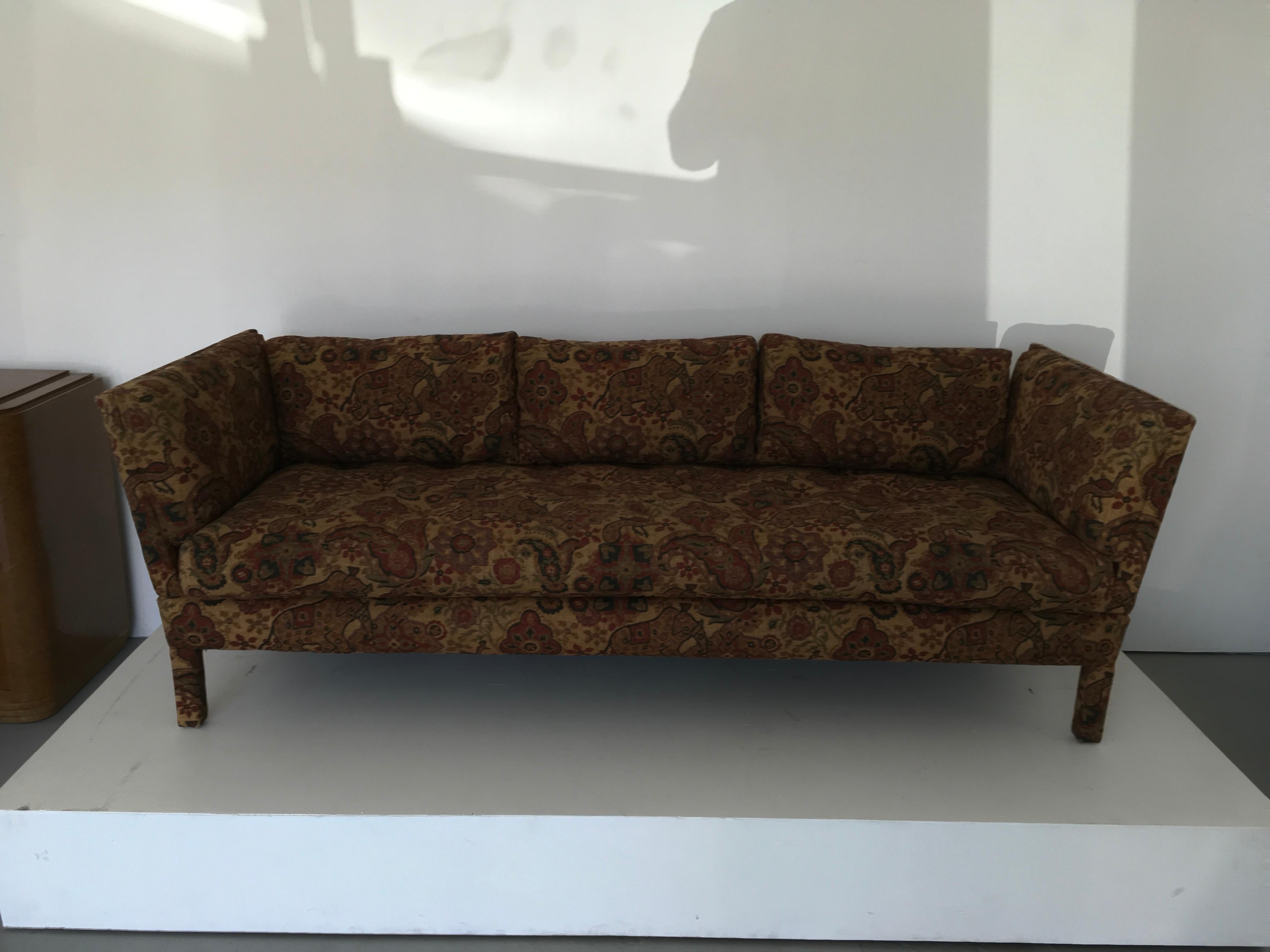 20th Century Edward Wormley for Dunbar Drop Arm Sofa For Sale