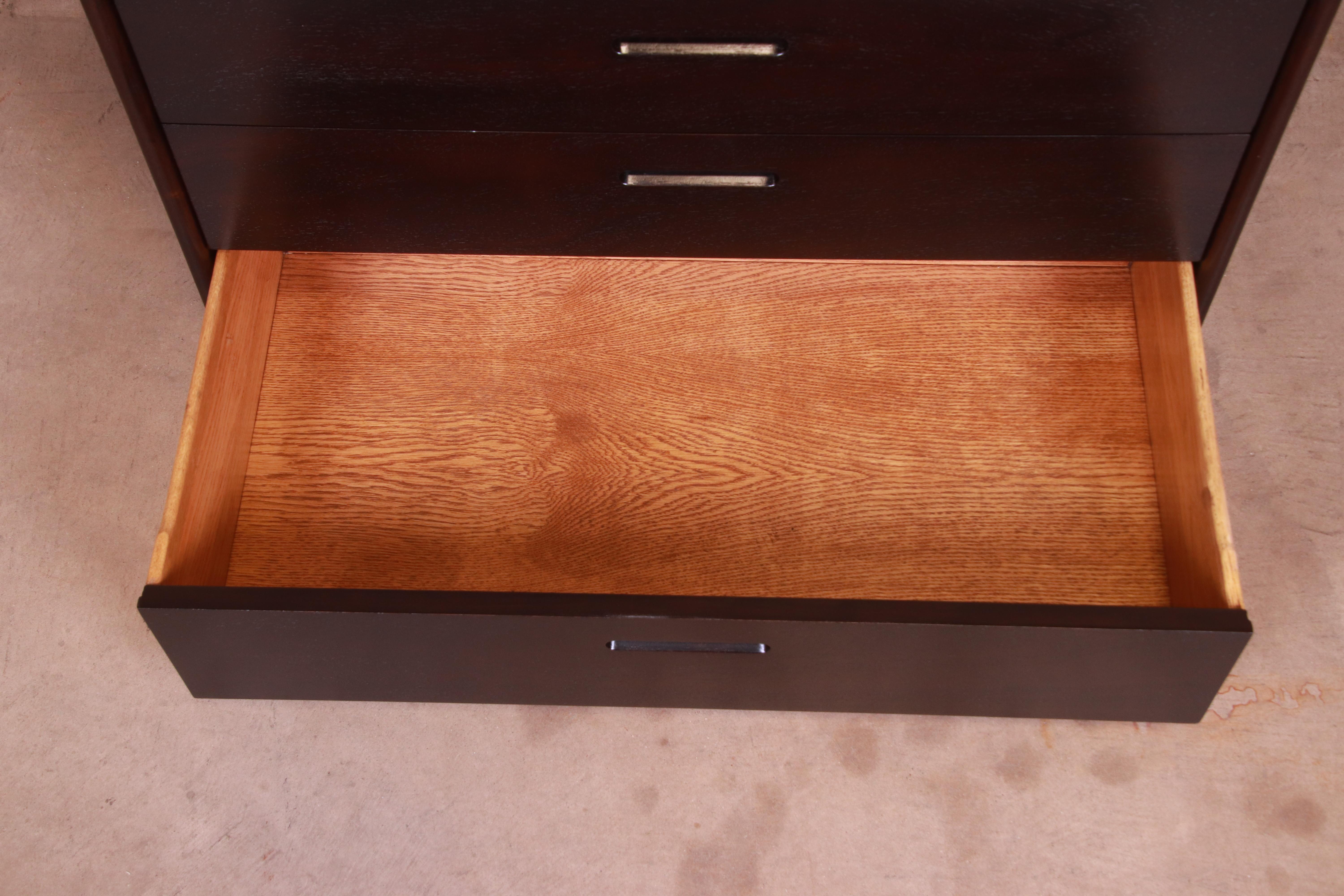 Edward Wormley for Dunbar Ebonized Mahogany Dresser Chest, Newly Refinished 4