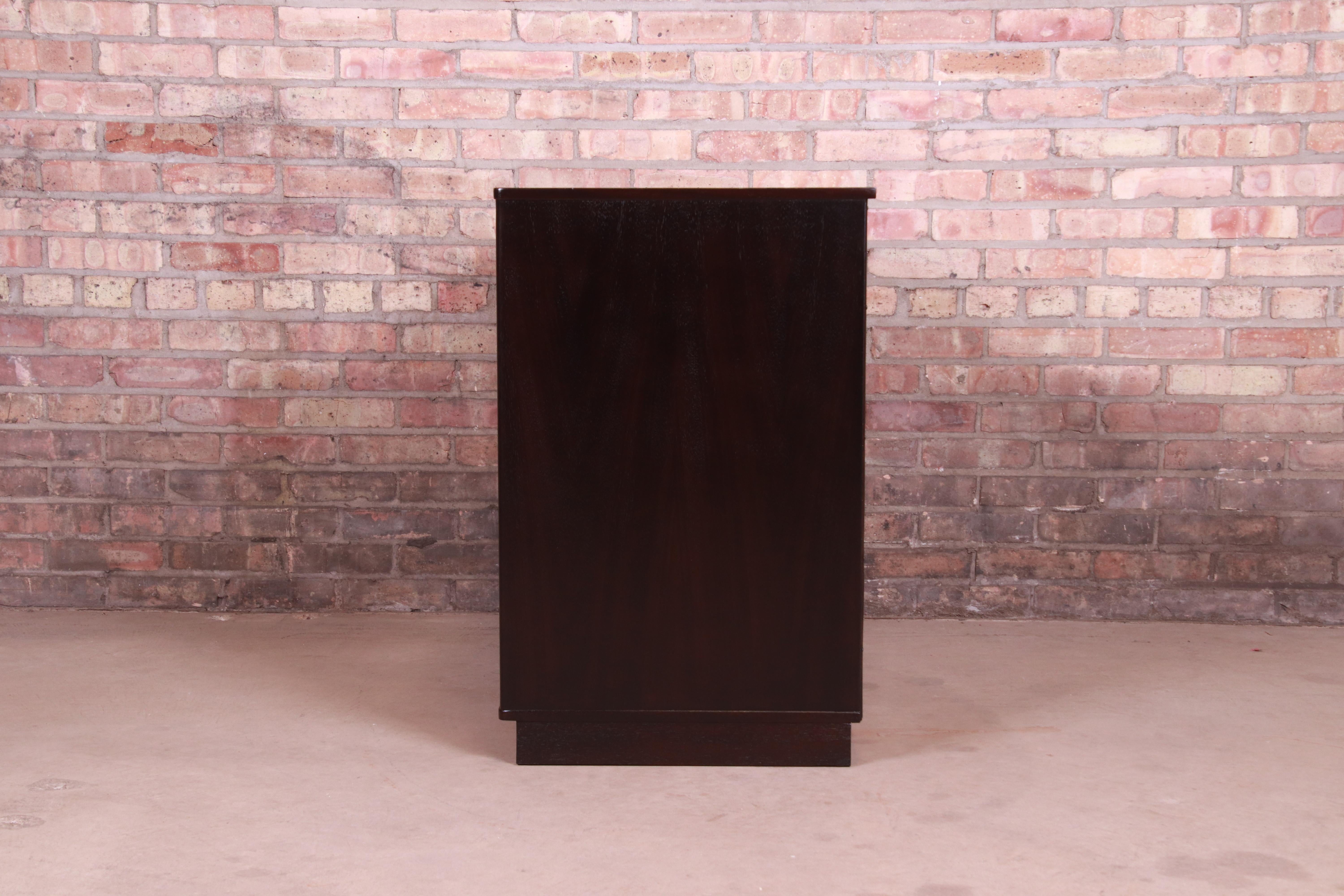 Edward Wormley for Dunbar Ebonized Mahogany Dresser Chest, Newly Refinished For Sale 7