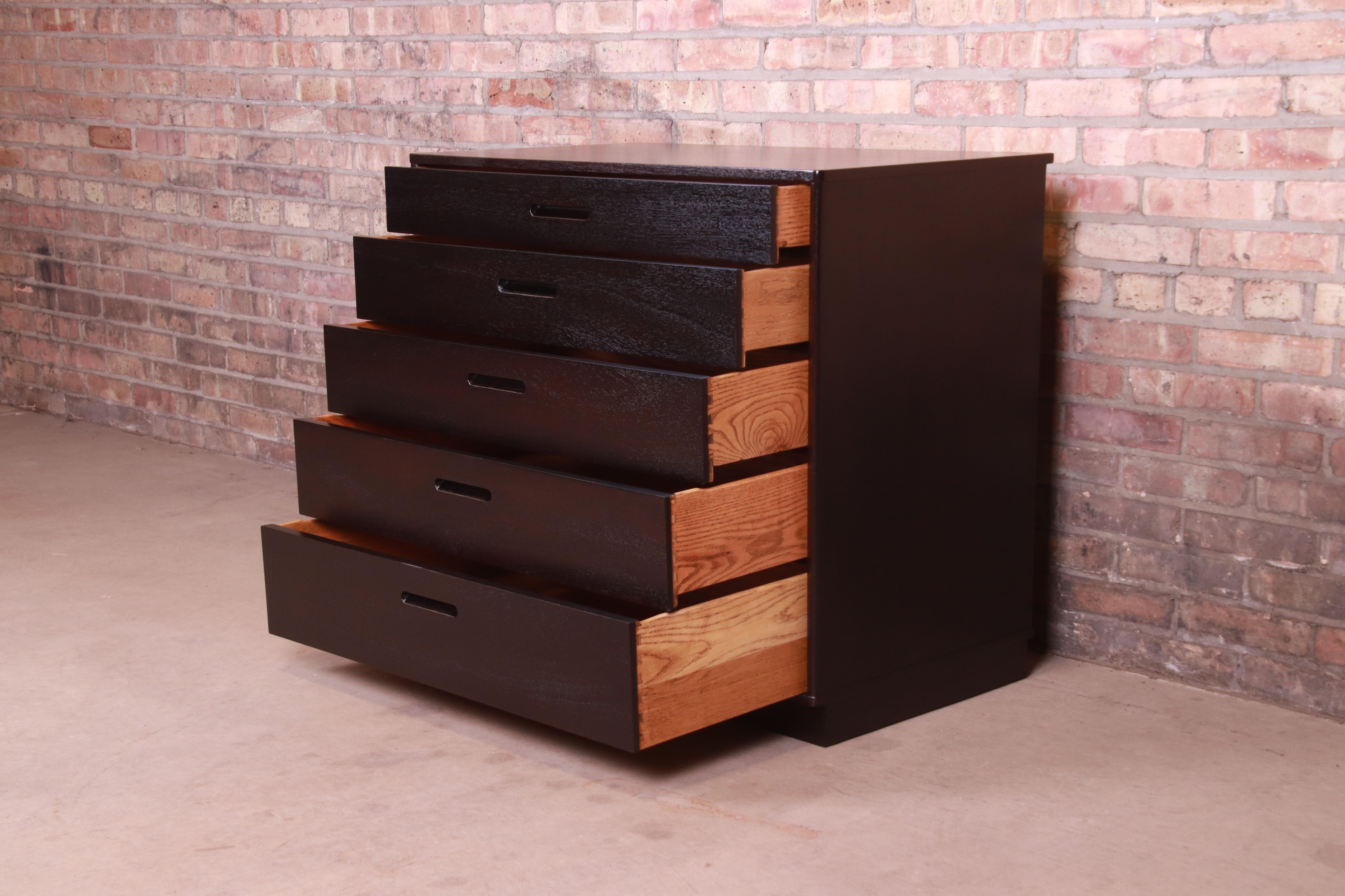 Edward Wormley for Dunbar Ebonized Mahogany Dresser Chest, Newly Refinished 1