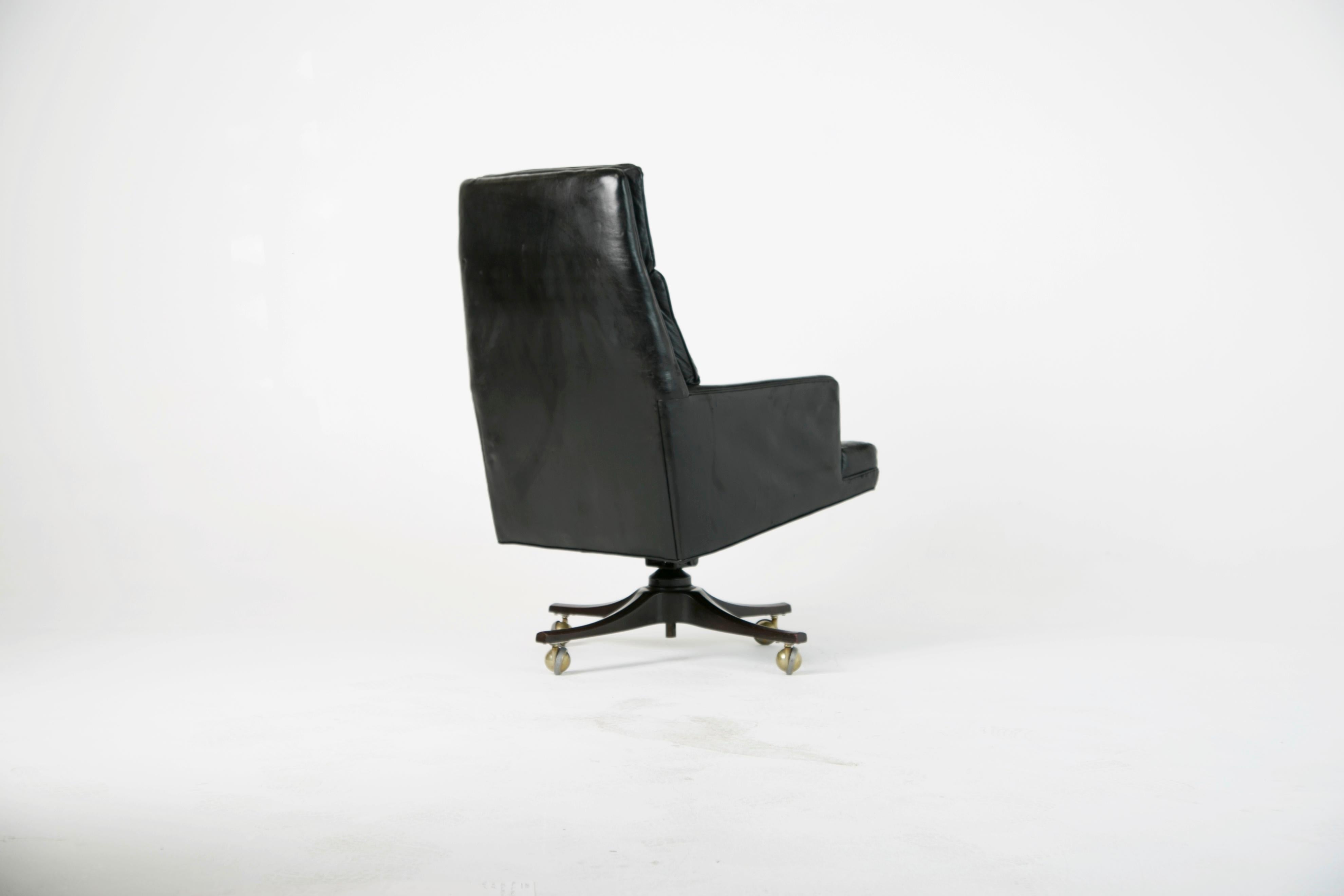 American Edward Wormley for Dunbar Executive Highback Leather Desk Chair, circa 1960
