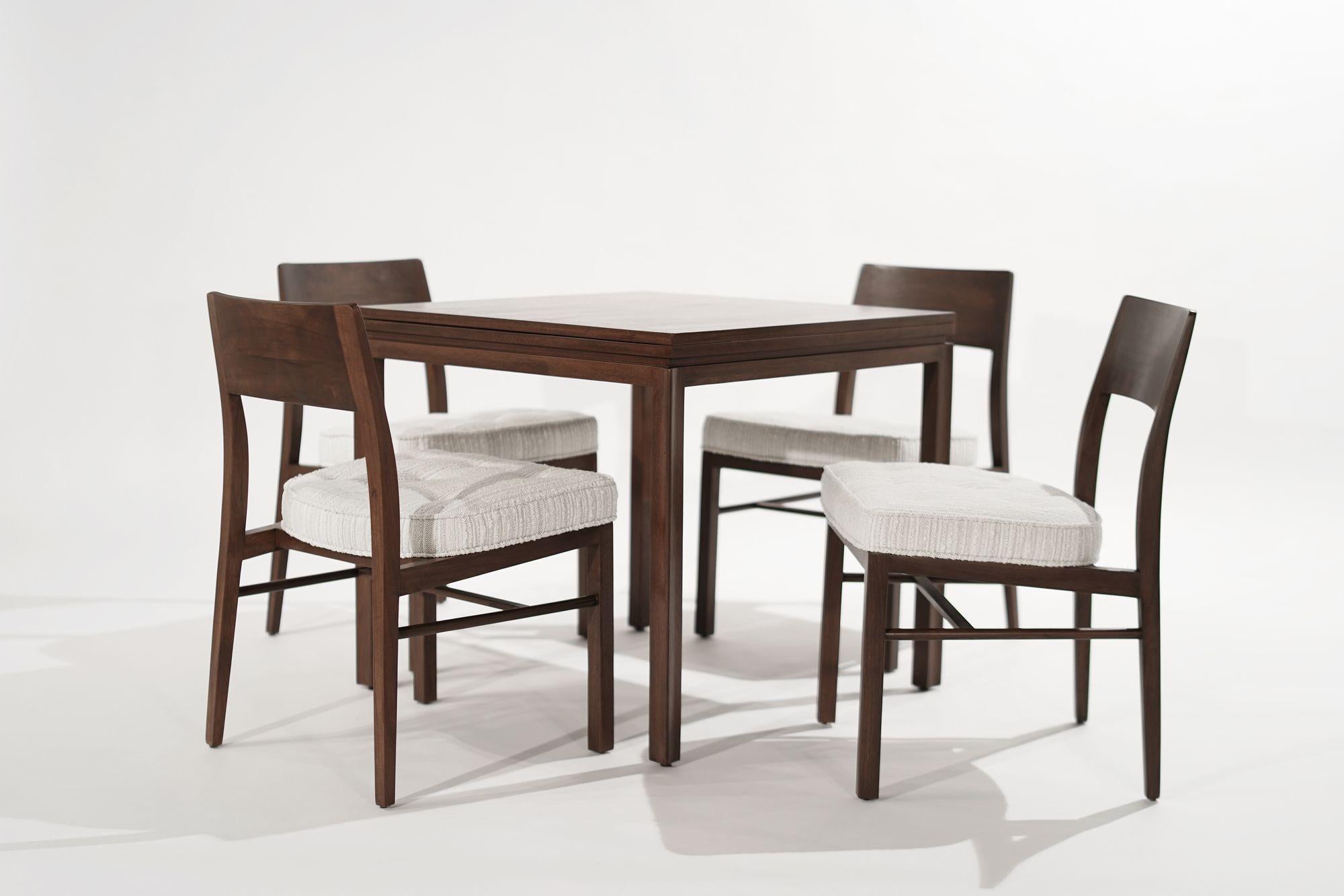 Ausziehbarer Spieltisch mit Stühlen, Edward Wormley für Dunbar, ca. 1950er Jahre im Angebot 1