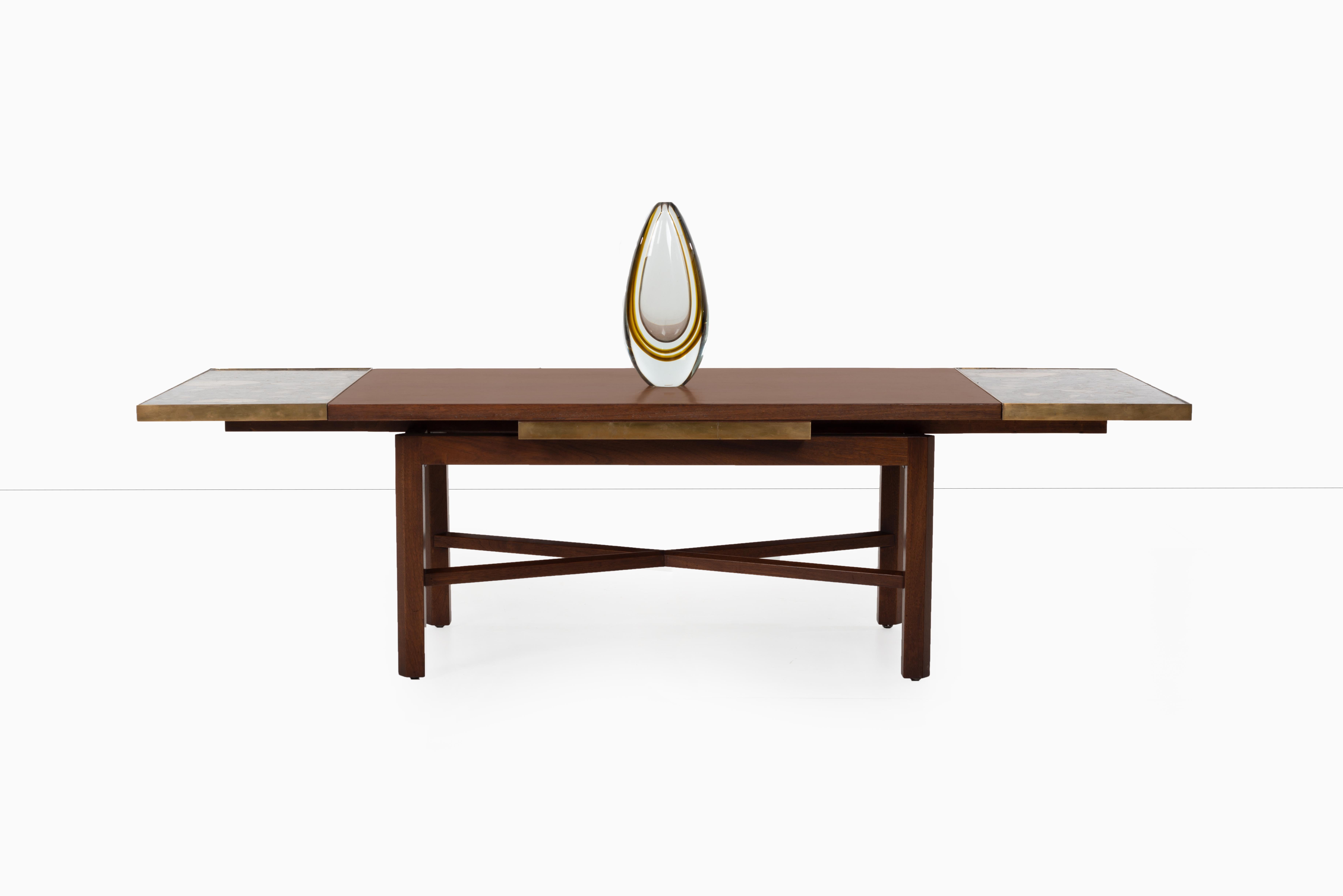 Brass Edward Wormley for Dunbar Extension Coffee Table For Sale