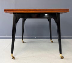Edward Wormley for Dunbar Flip-Top Expandable Table and Brass Castors