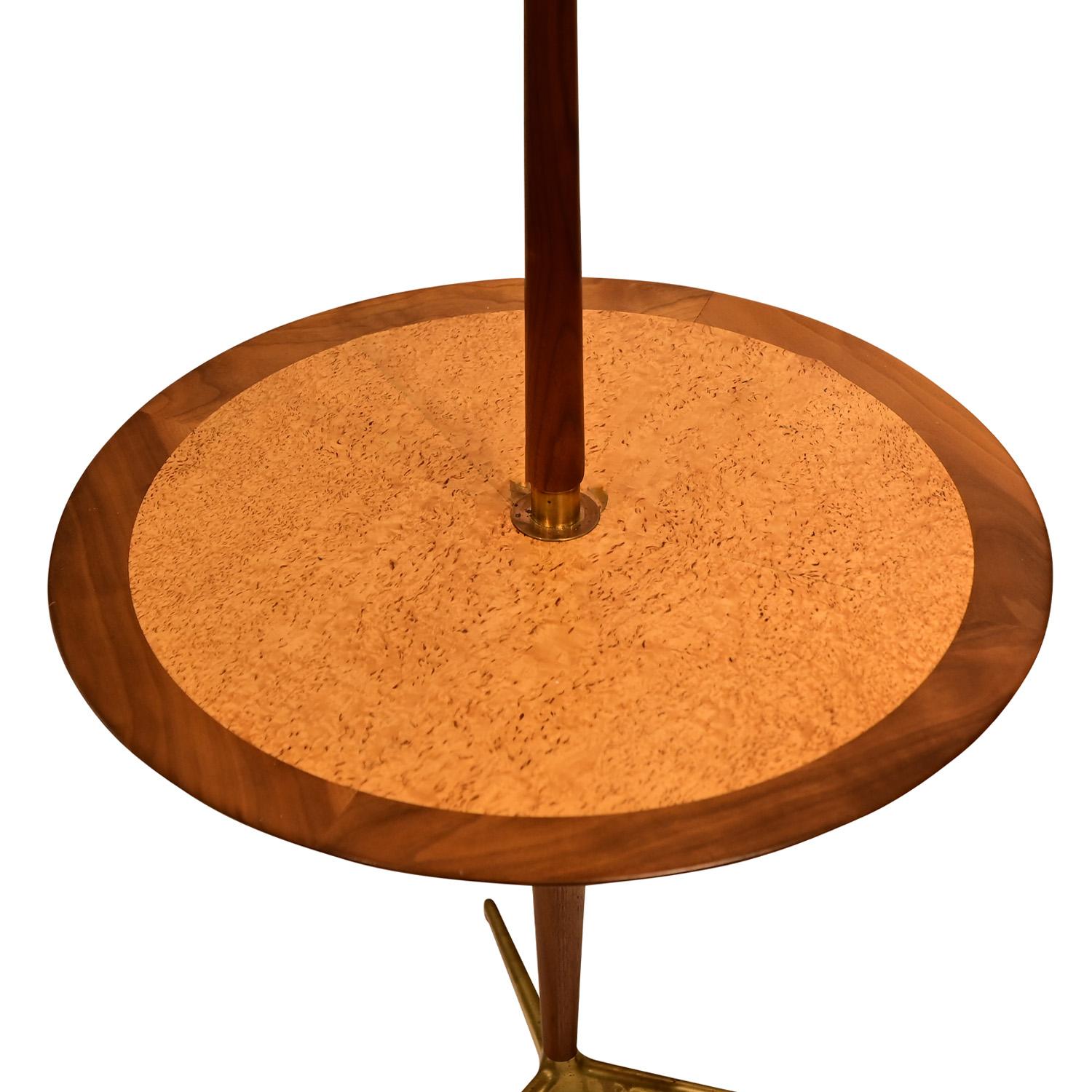 Edward Wormley for Dunbar Floor Lamp with Incorporated Table 1954 (Signed) In Excellent Condition For Sale In New York, NY