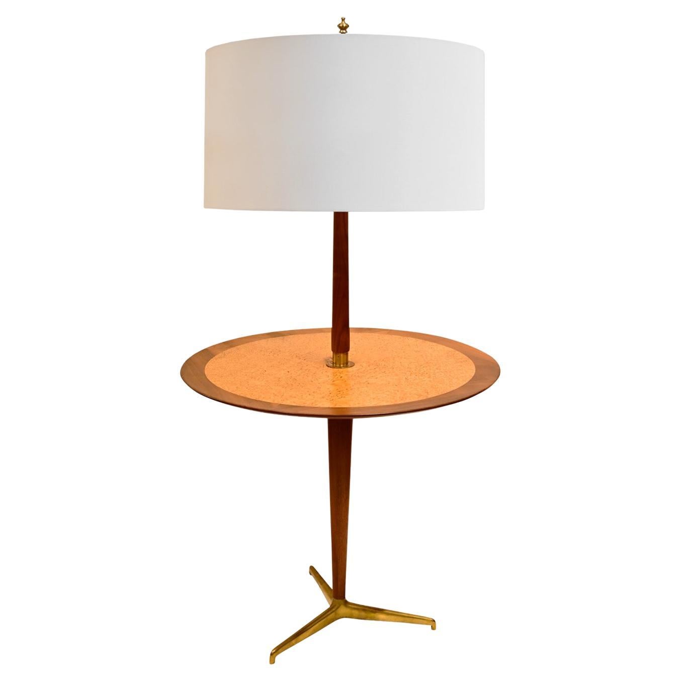 Edward Wormley for Dunbar Floor Lamp with Incorporated Table 1954 (Signed) For Sale