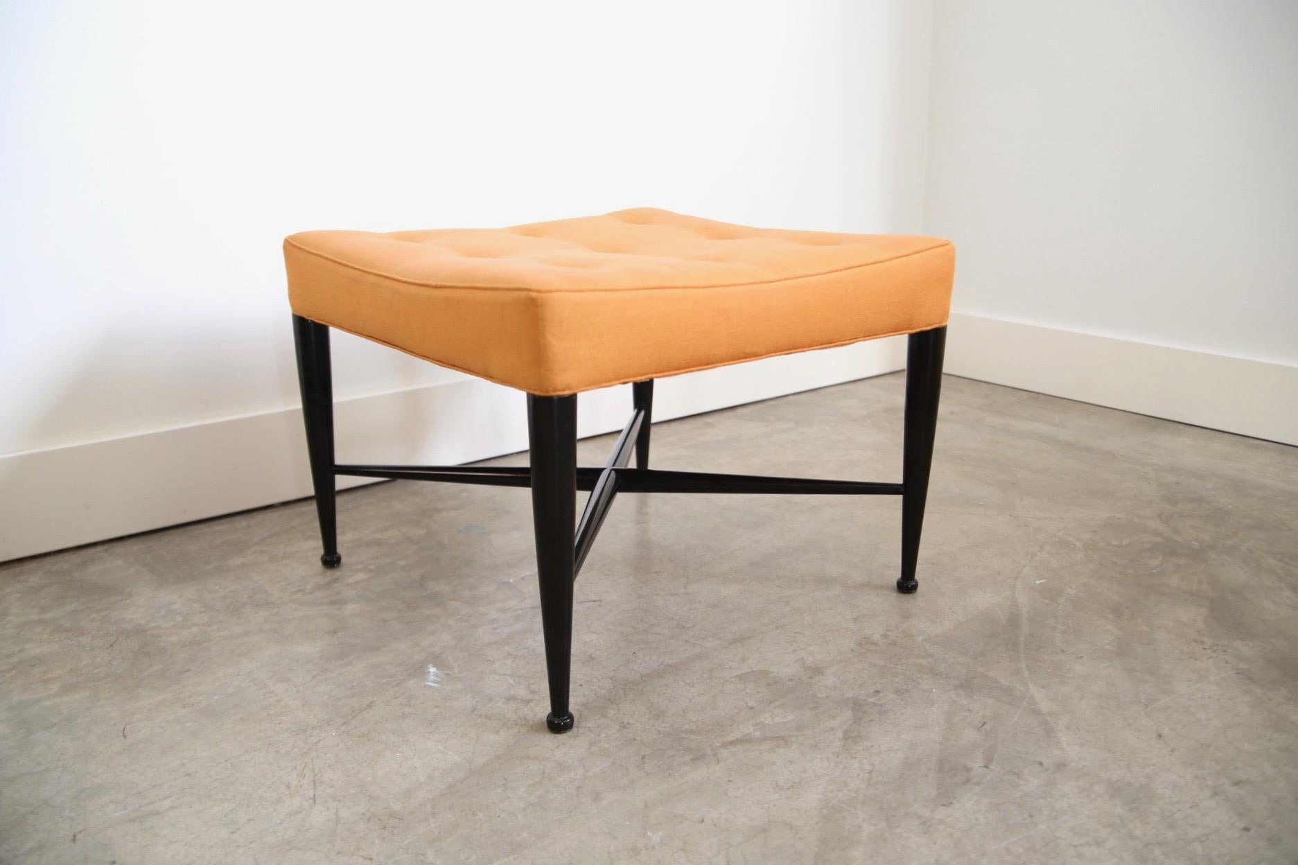 Grasscloth Edward Wormley for Dunbar Foot Stools