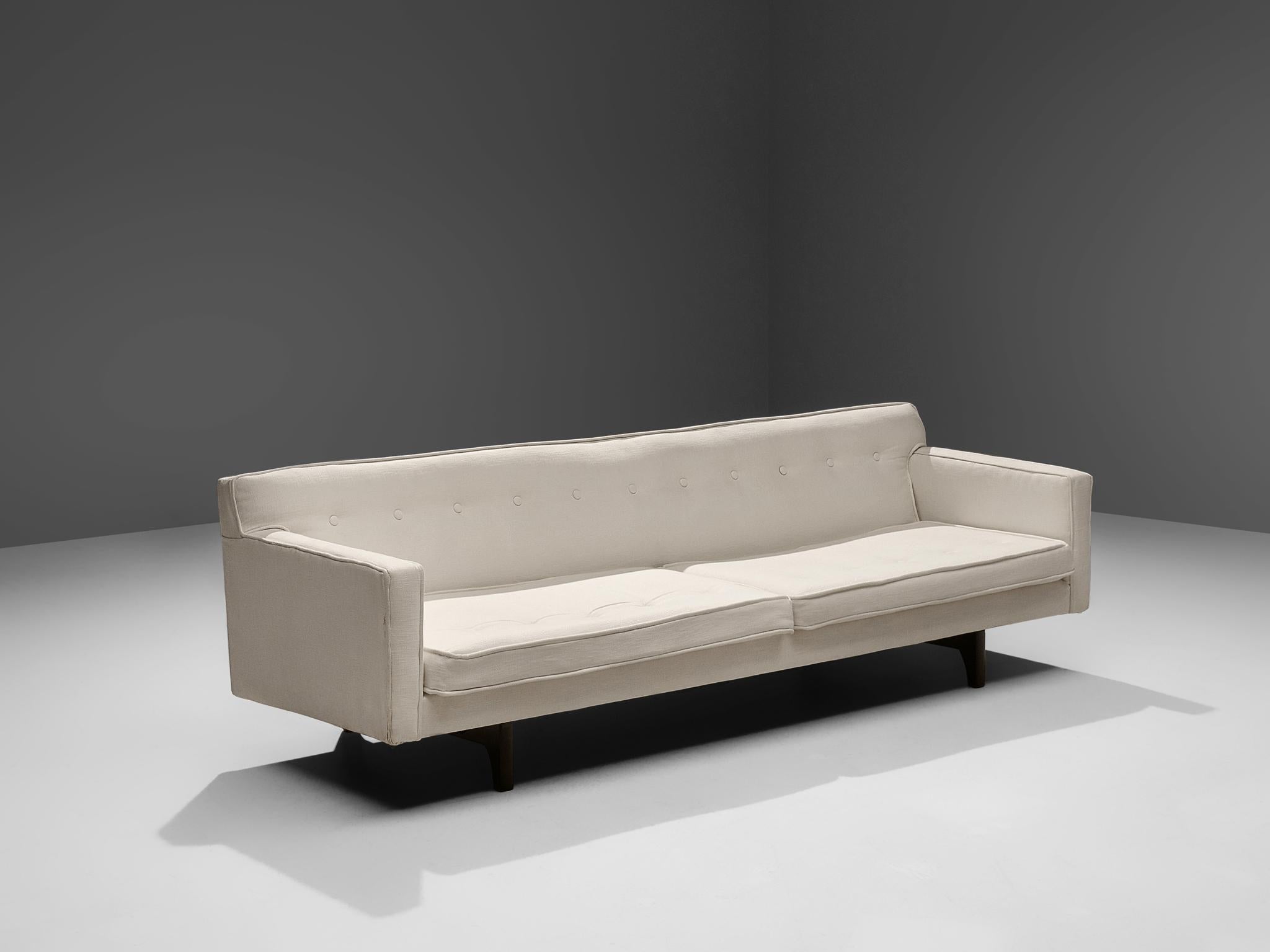 Edward Wormley für Dunbar Viersitzer-Sofa mit Off-White-Polsterung (Moderne der Mitte des Jahrhunderts) im Angebot