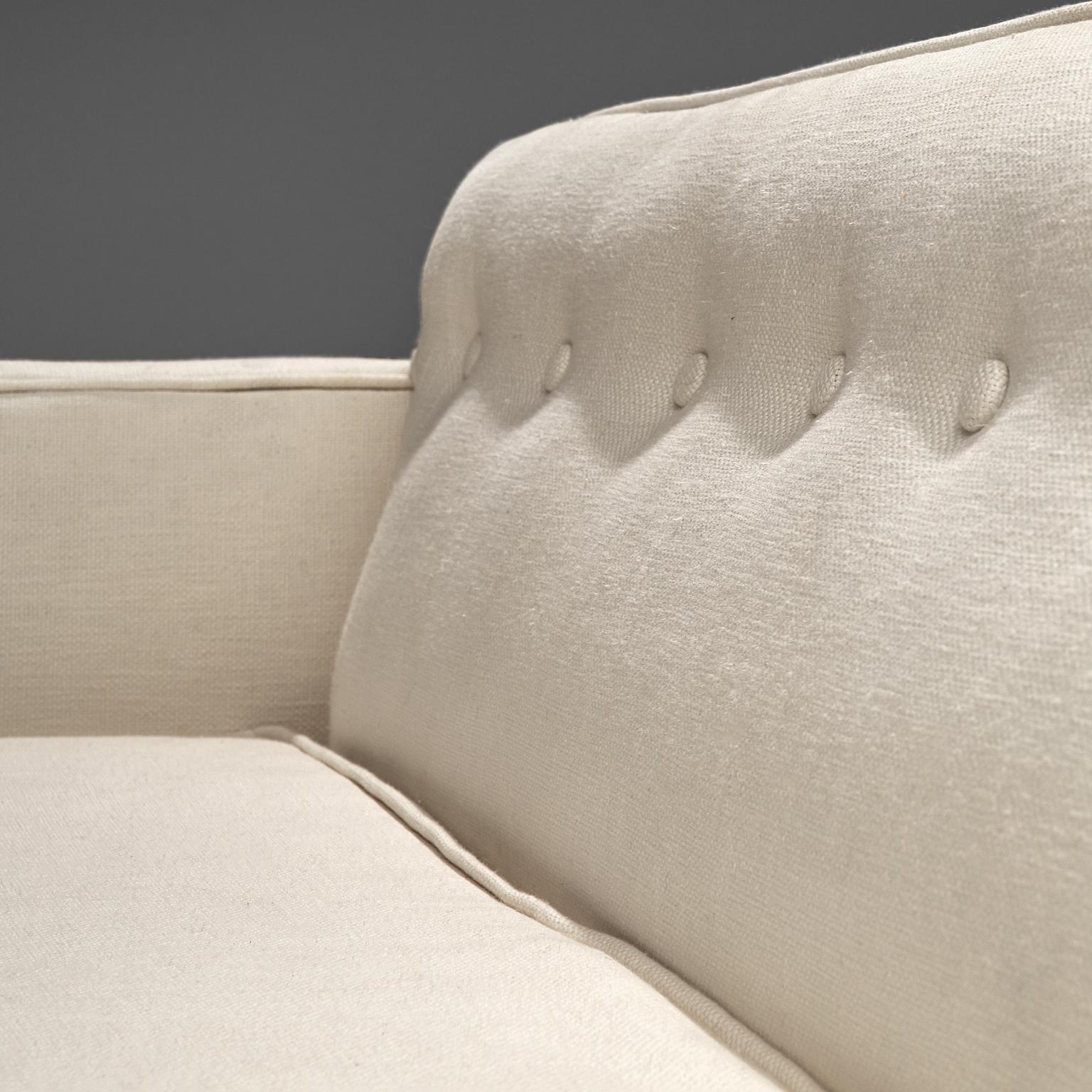 American Edward Wormley for Dunbar Four-Seat Sofa in Off-White Upholstery For Sale