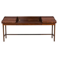 Edward Wormley for Dunbar Furniture Co. Rosewood and Mahogany Roll Top Desk