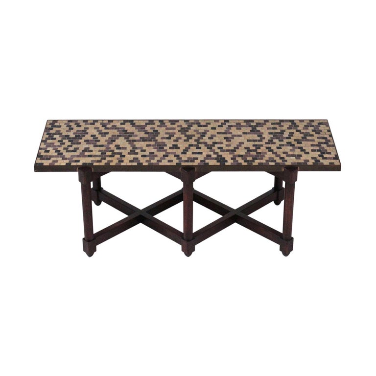 Edward Wormley for Dunbar Glass Tile Coffee Table For Sale