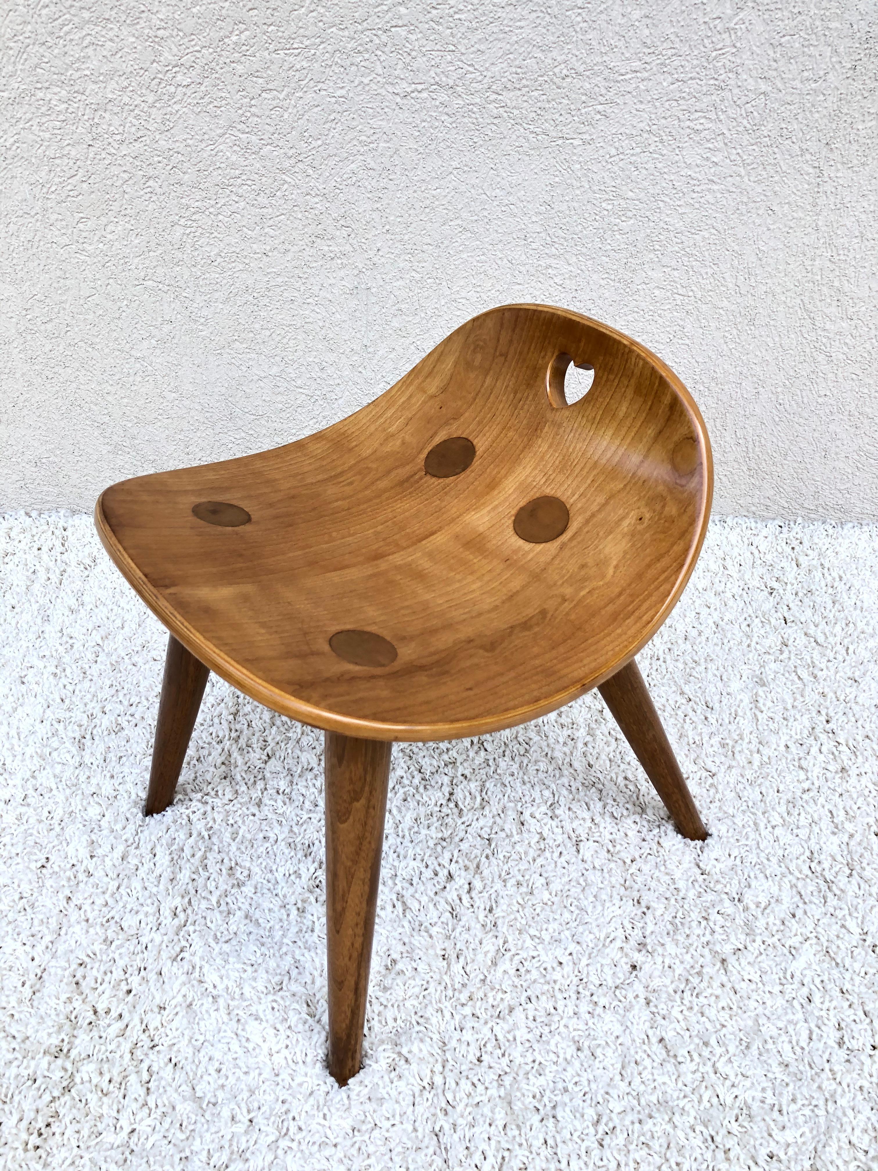 Edward Wormley for Dunbar Heart Stool Early Green Metal Tag at 1stDibs