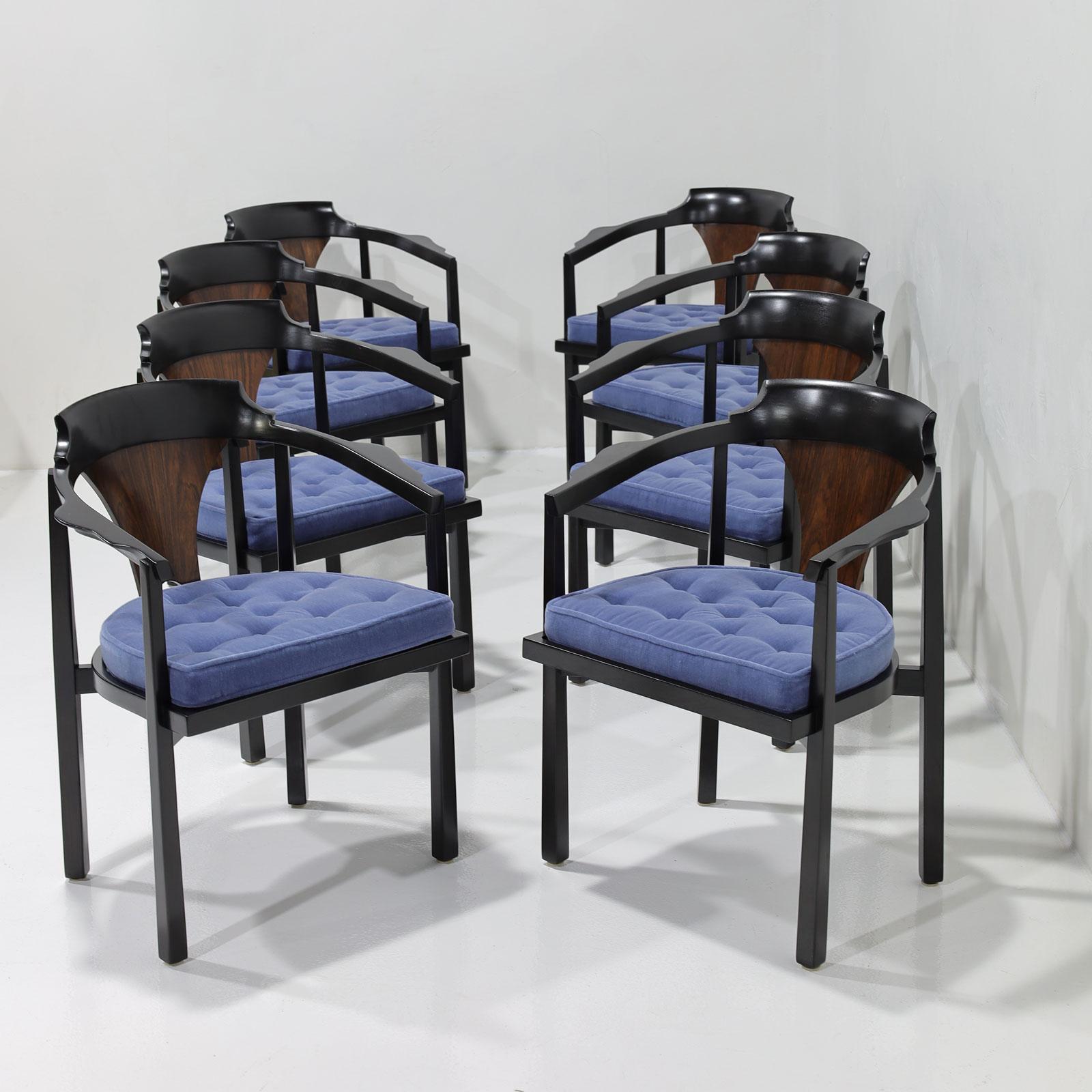 Mid-Century Modern Edward Wormley for Dunbar Horseshoe Dining Chairs (Model 935)  in Mohair