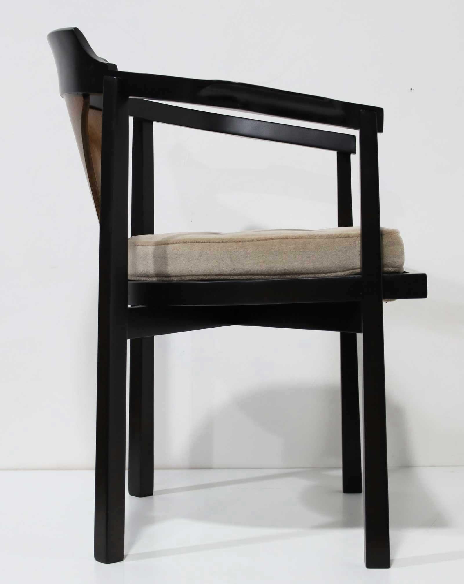 Americano Sedie da pranzo a ferro di cavallo Edward Wormley per Dunbar (Model 935)  in Mohair in vendita
