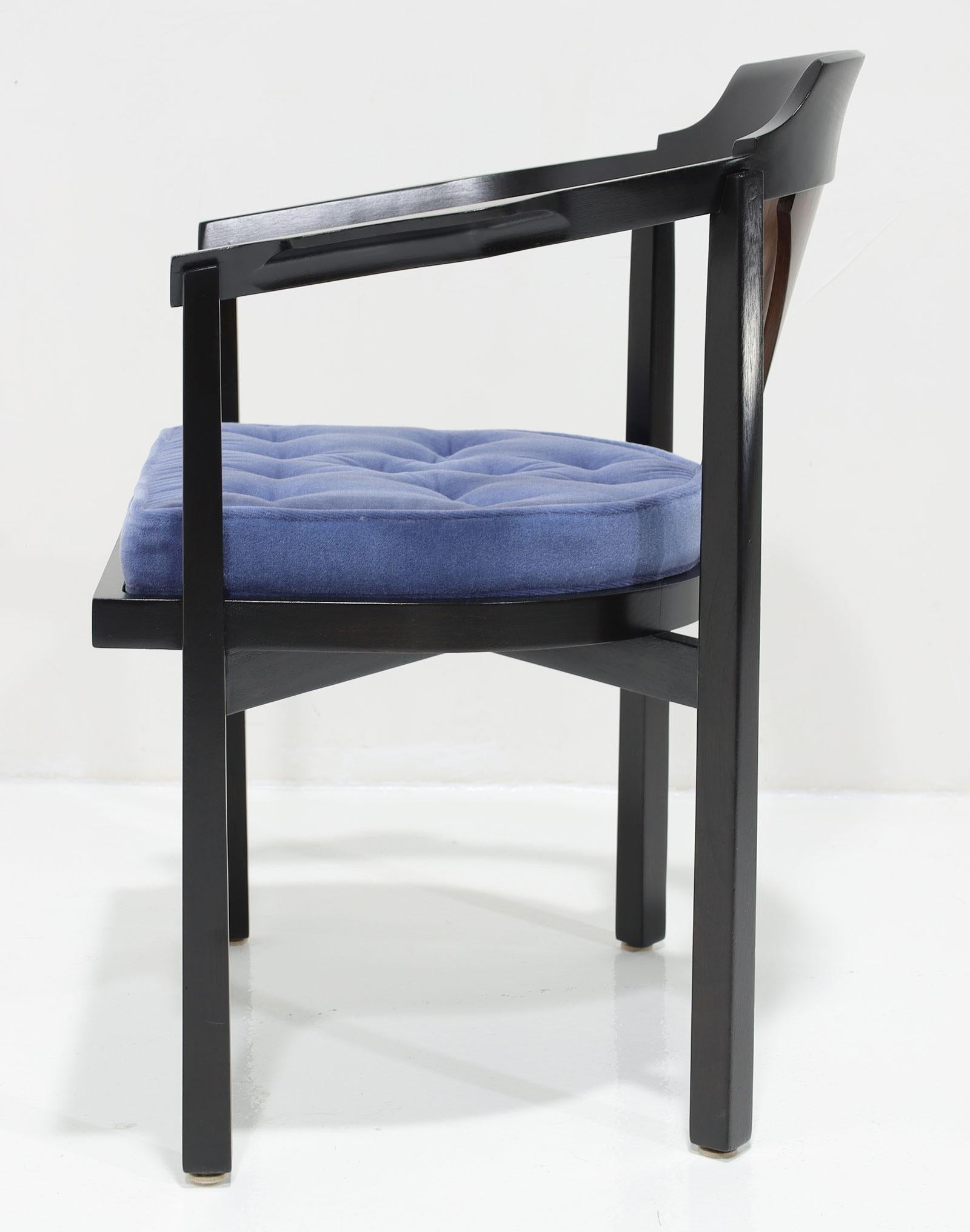 Edward Wormley for Dunbar Horseshoe Dining Chairs (Model 935)  in Mohair 1