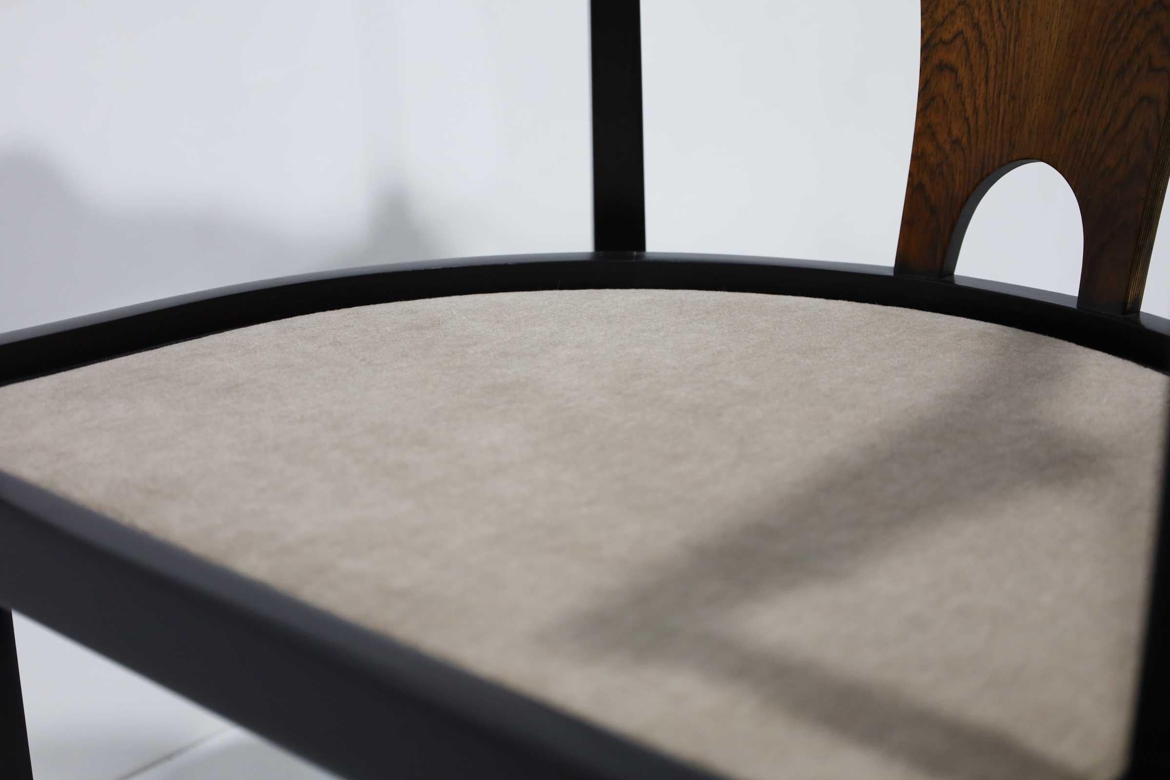 Sedie da pranzo a ferro di cavallo Edward Wormley per Dunbar (Model 935)  in Mohair in vendita 1