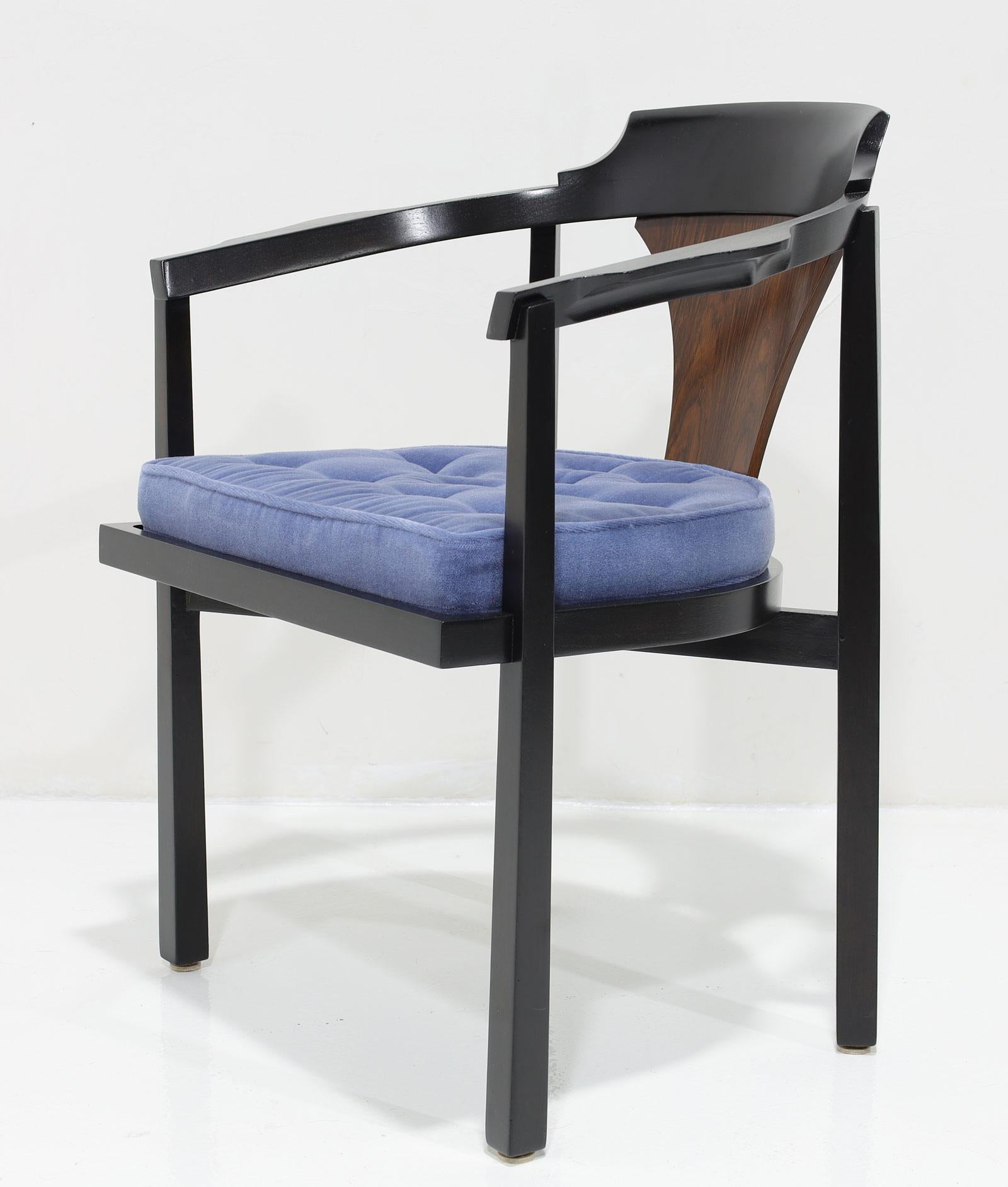 Edward Wormley for Dunbar Horseshoe Dining Chairs (Model 935)  in Mohair 2