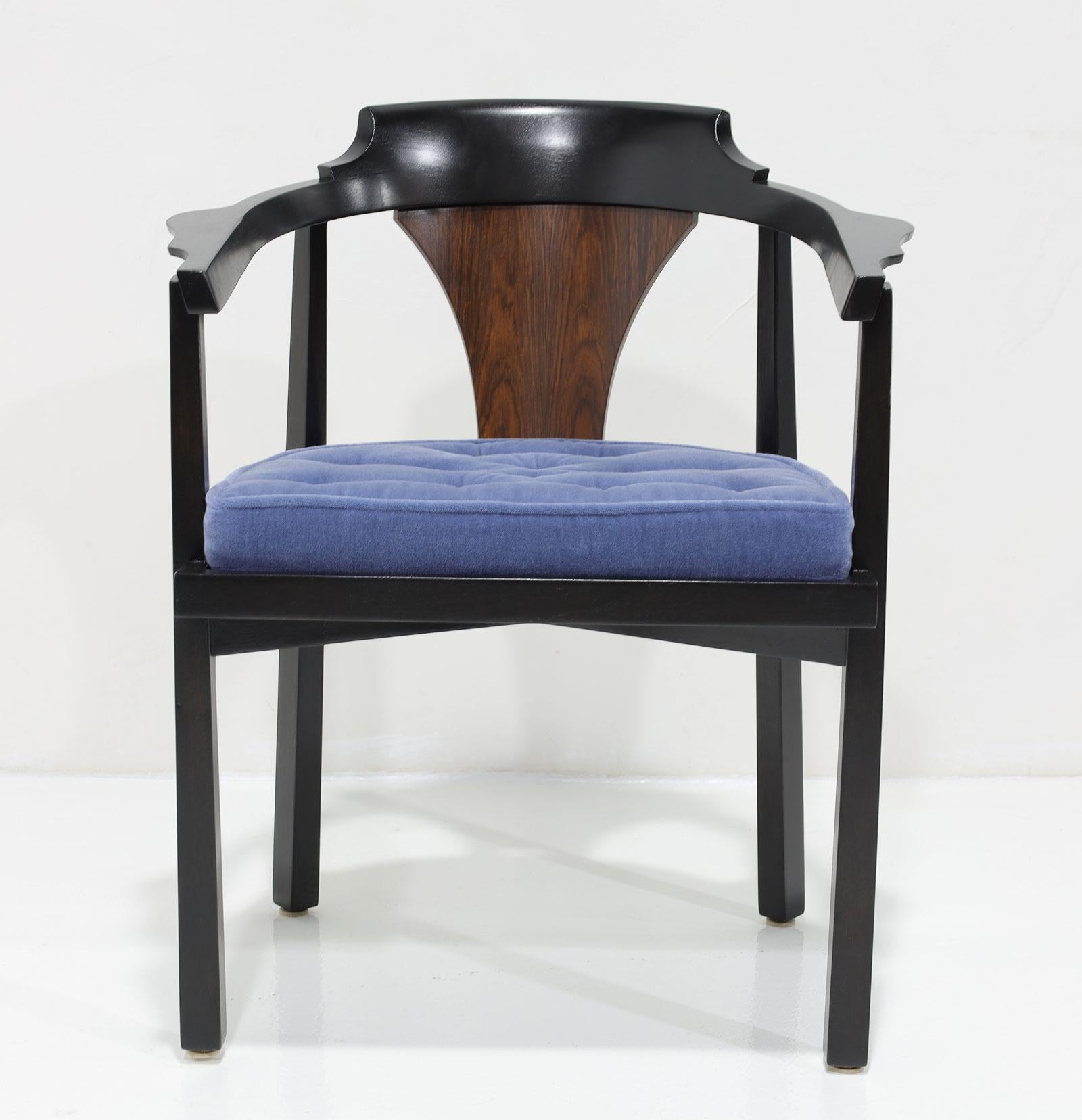 Edward Wormley for Dunbar Horseshoe Dining Chairs (Model 935)  in Mohair 3