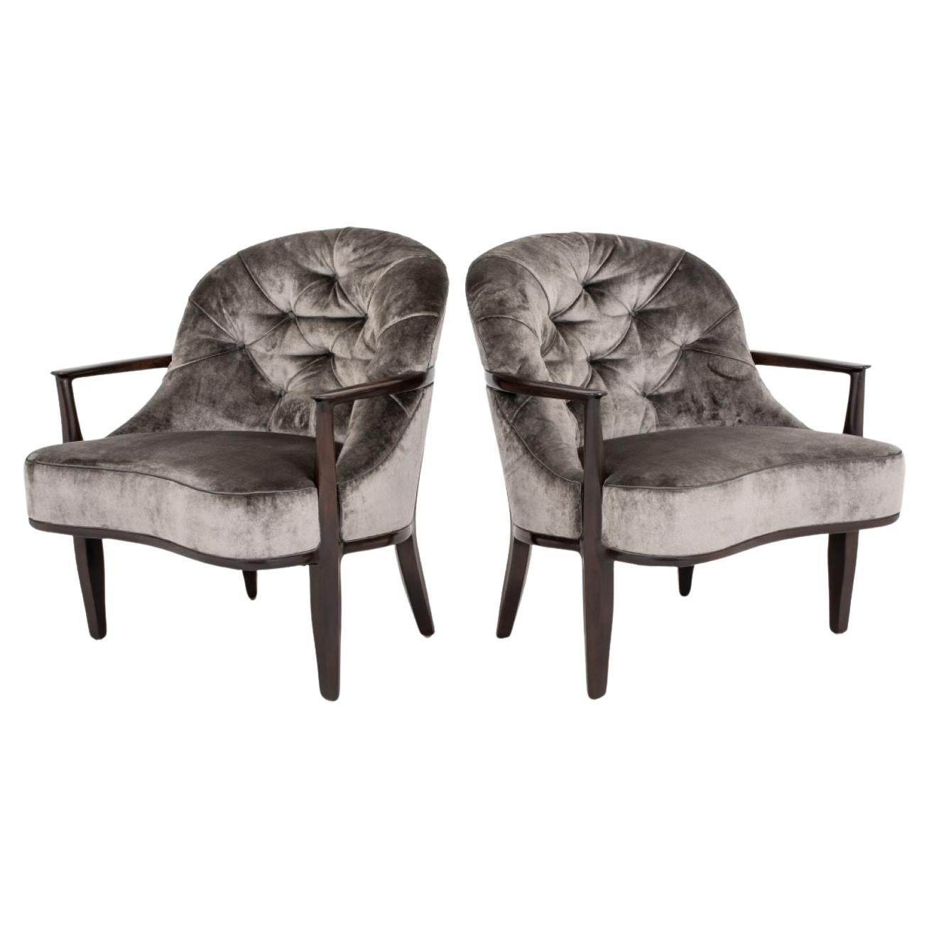 Edward Wormley for Dunbar "Janus" Armchairs, Pair For Sale