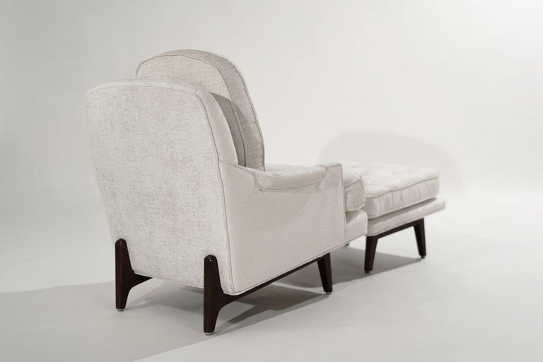 American Edward Wormley for Dunbar Janus Collection Chair and Footstool, C. 1950s For Sale