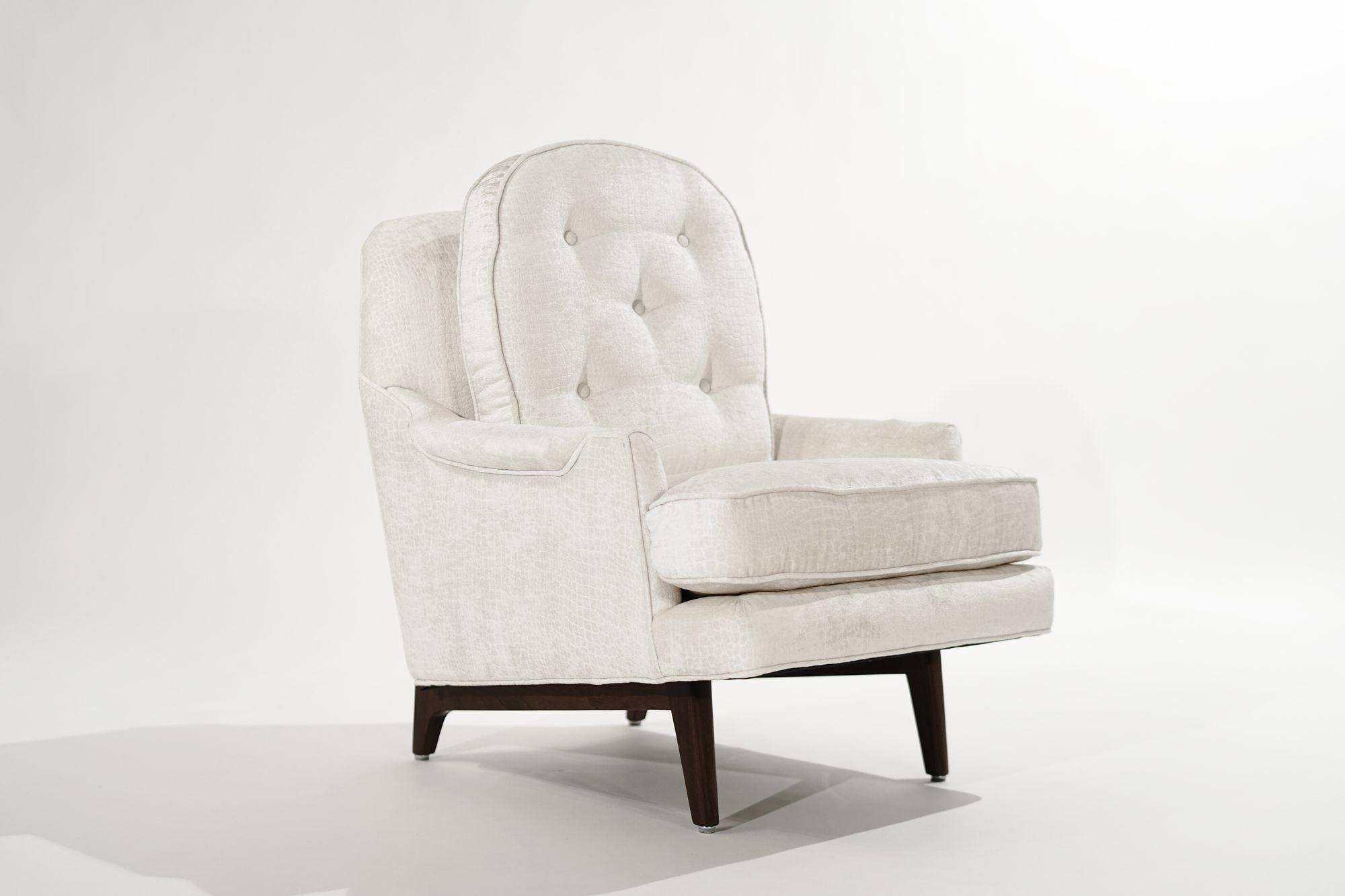 Edward Wormley for Dunbar Janus Collection Chair and Footstool, C. 1950s In Excellent Condition For Sale In Westport, CT