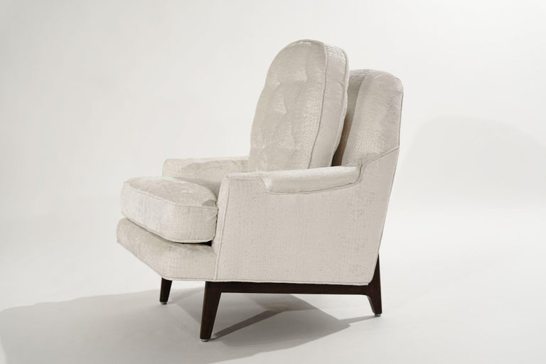 Velvet Edward Wormley for Dunbar Janus Collection Chair and Footstool, C. 1950s For Sale