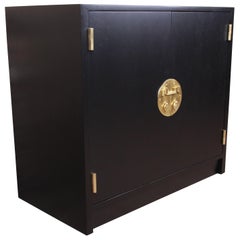 Edward Wormley for Dunbar Janus Collection Ebonized Bar Cabinet, Refinished