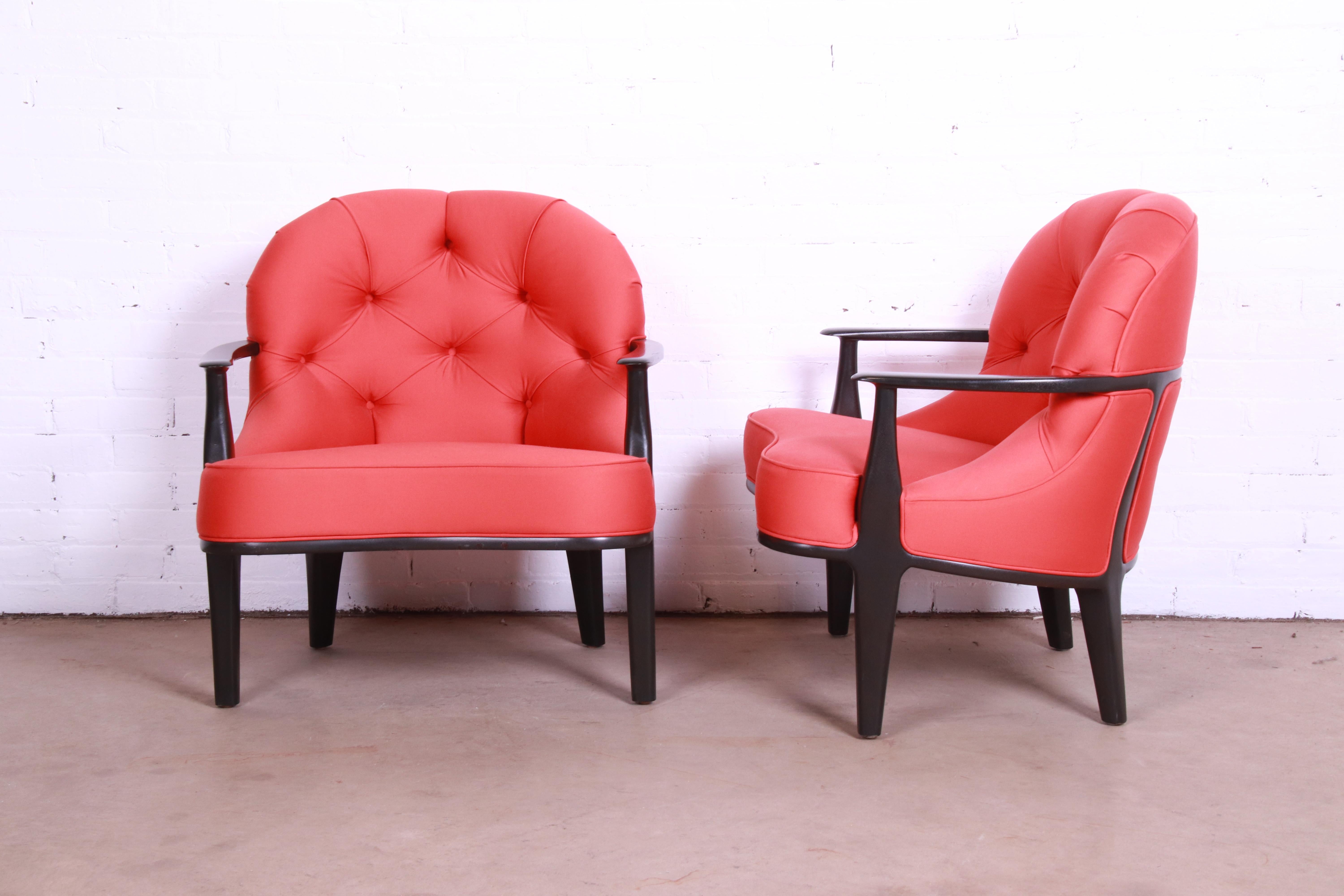 Edward Wormley for Dunbar Janus Collection Lounge Chairs, Pair For Sale 1
