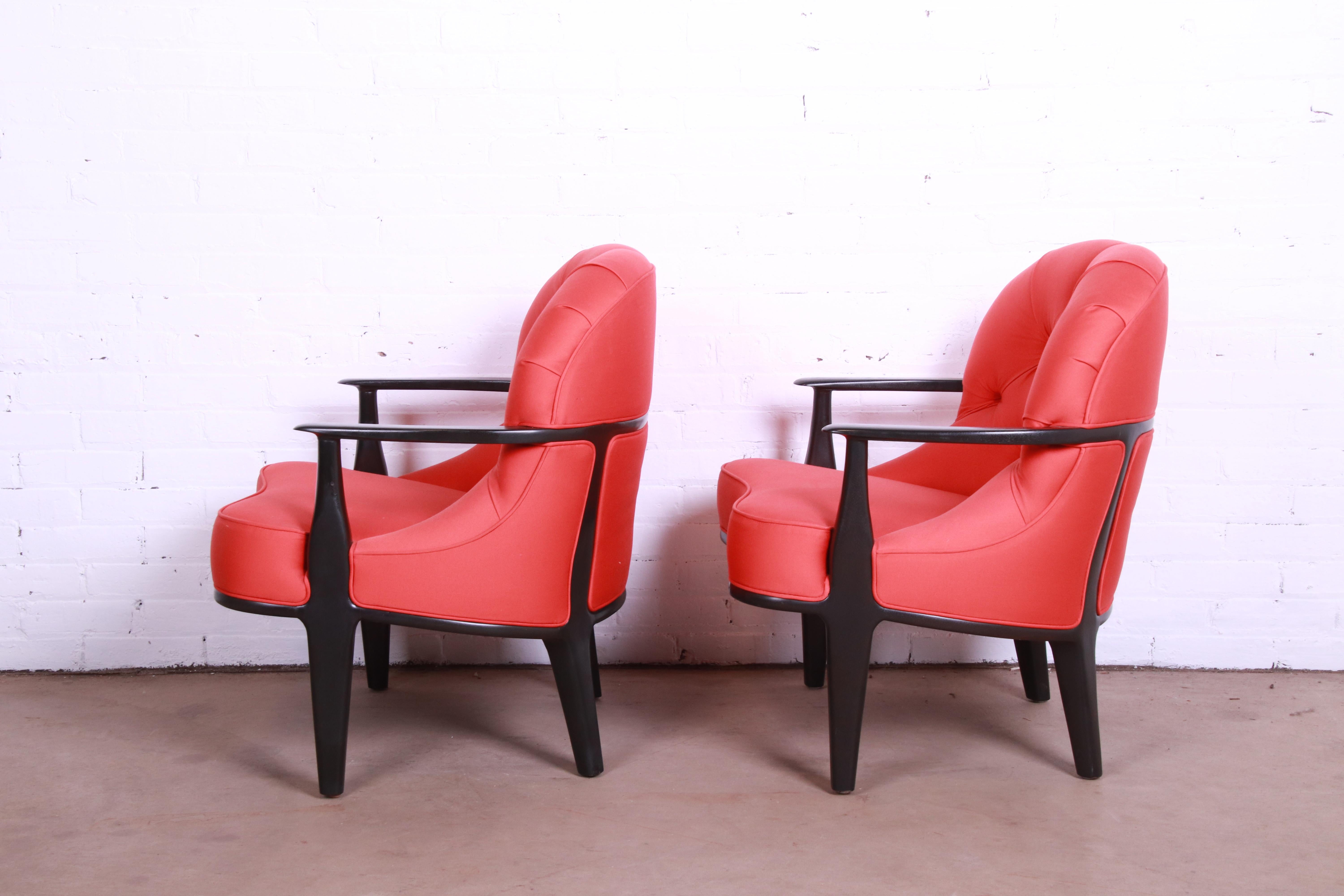 Edward Wormley for Dunbar Janus Collection Lounge Chairs, Pair For Sale 2