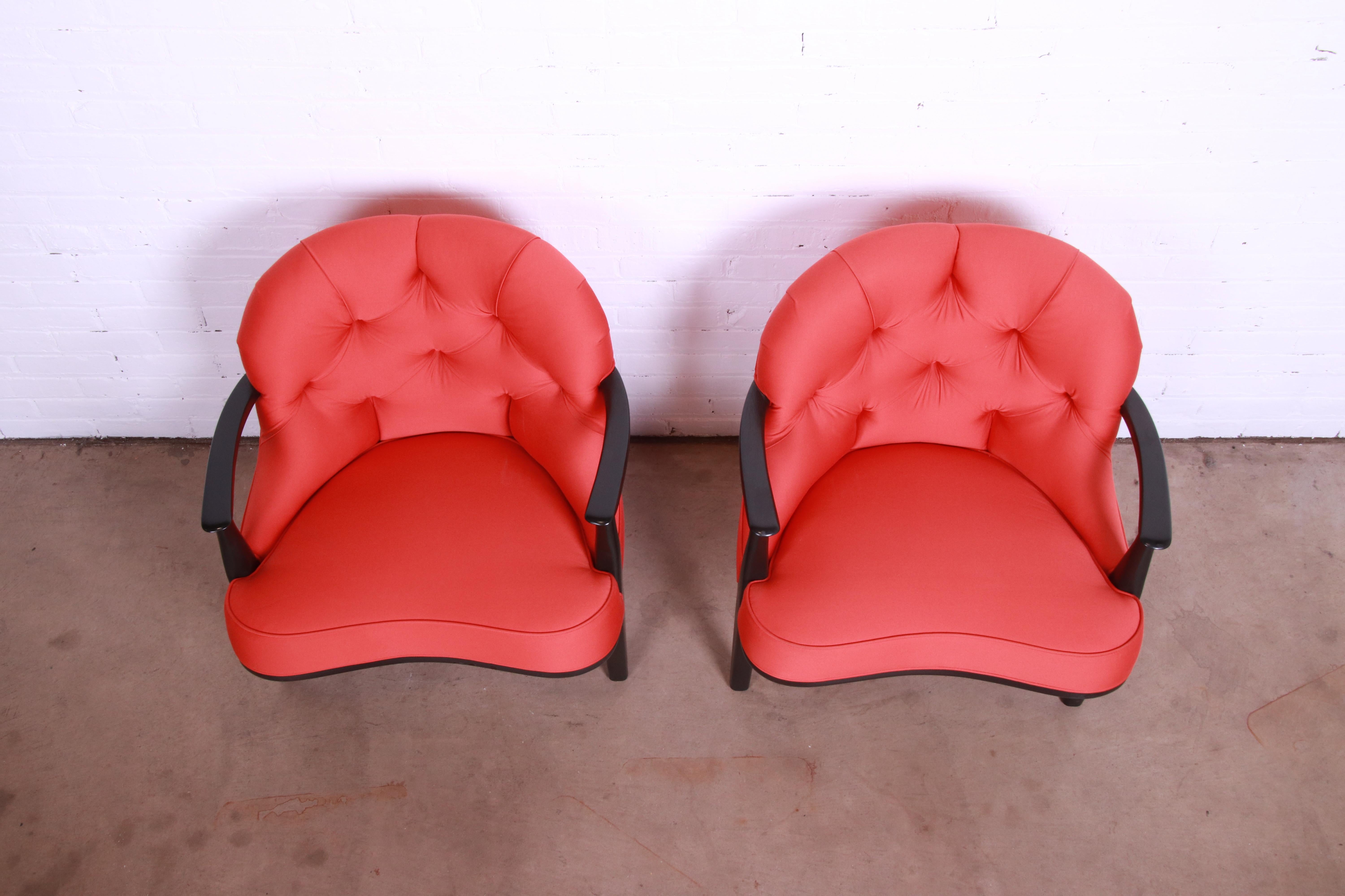 Edward Wormley for Dunbar Janus Collection Lounge Chairs, Pair For Sale 3