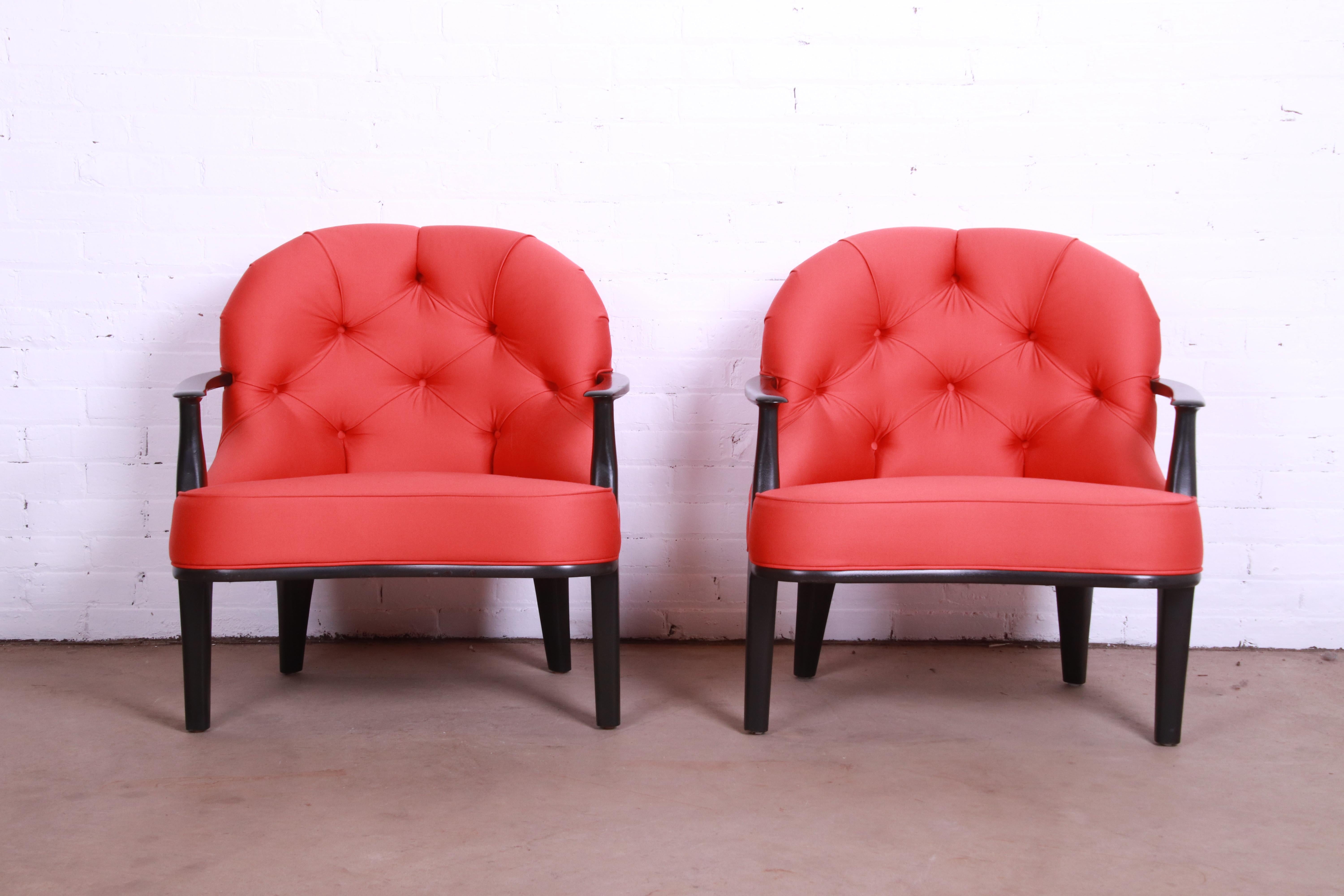 American Edward Wormley for Dunbar Janus Collection Lounge Chairs, Pair For Sale