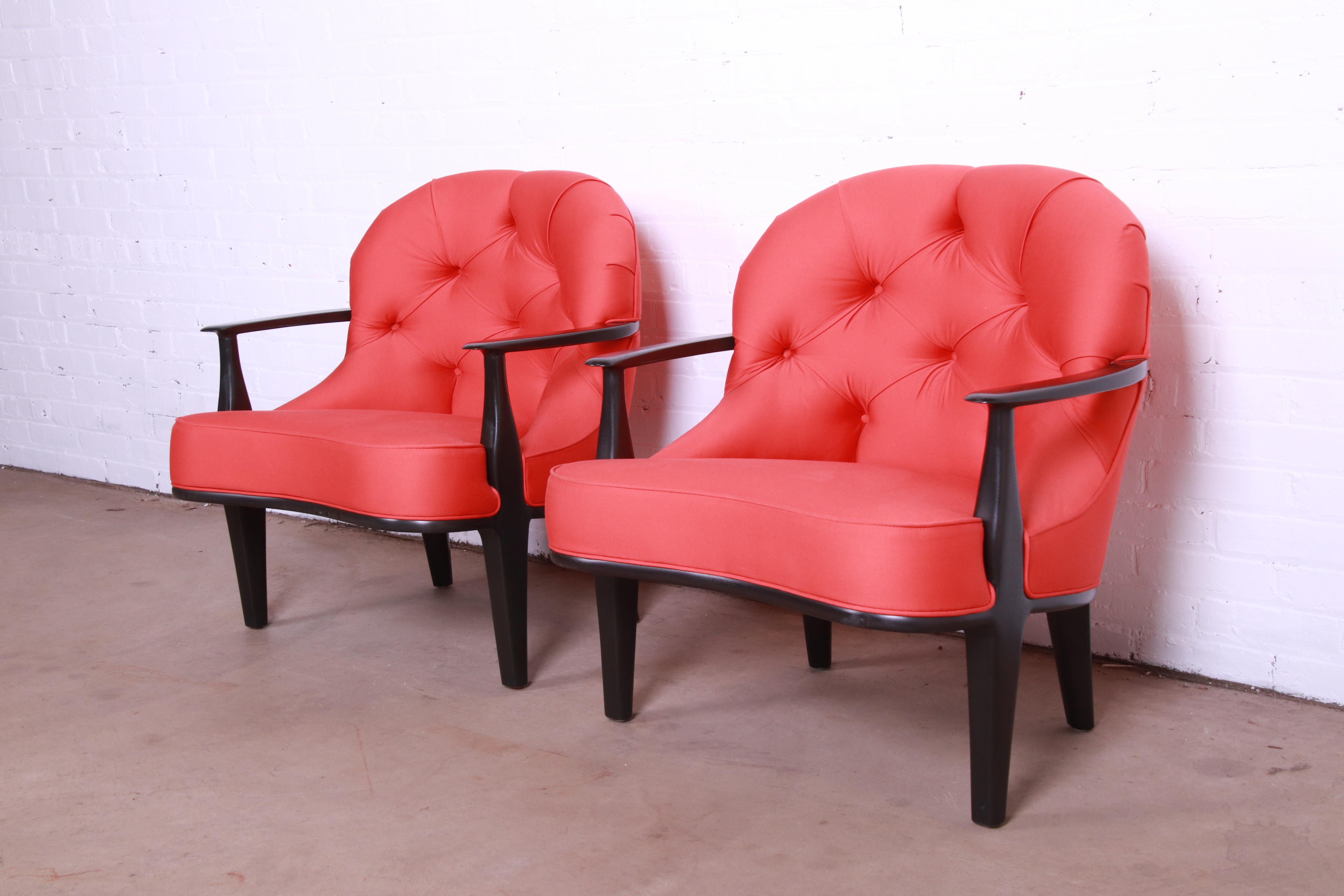 Edward Wormley for Dunbar Janus Collection Lounge Chairs, Pair In Good Condition For Sale In South Bend, IN