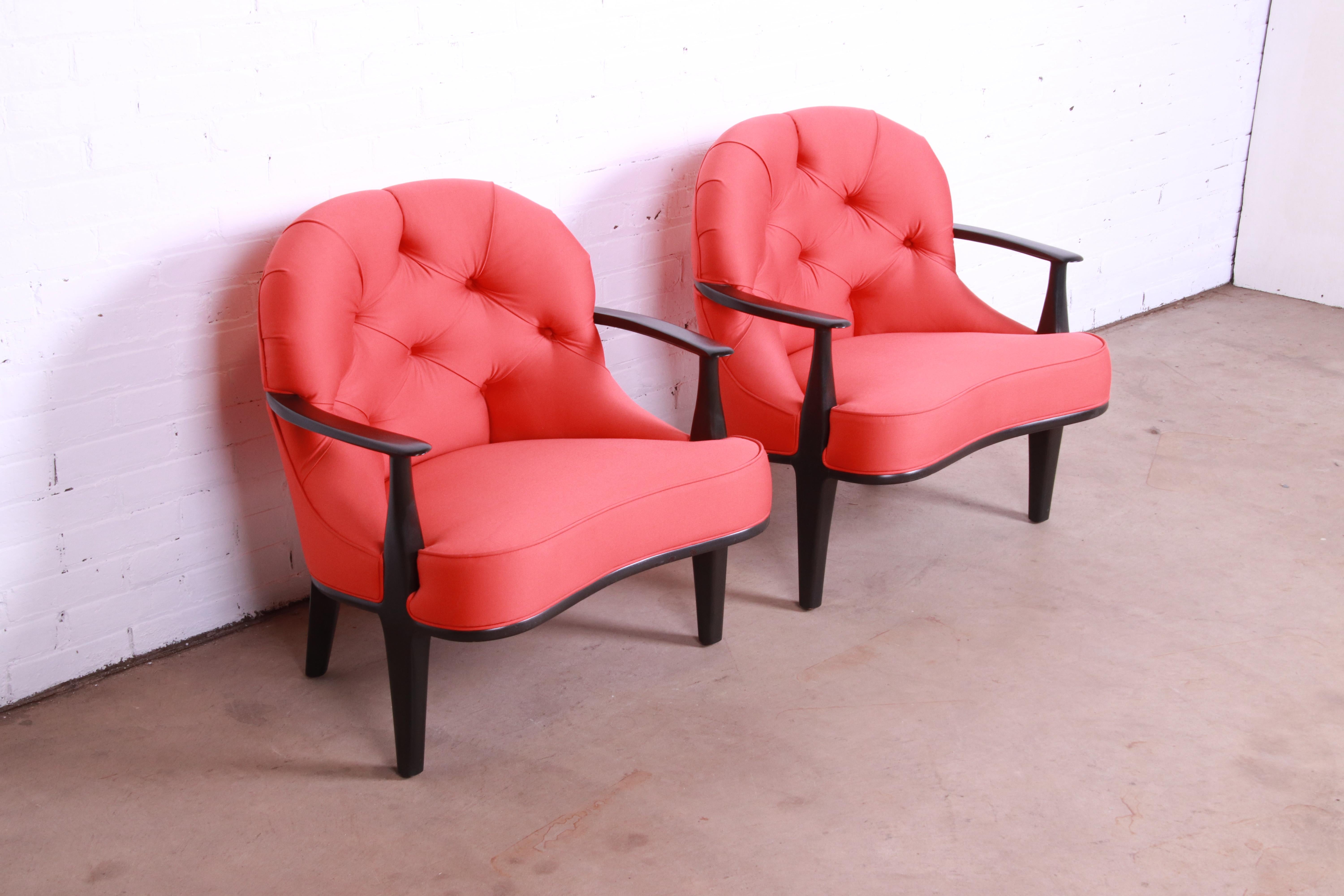 20th Century Edward Wormley for Dunbar Janus Collection Lounge Chairs, Pair For Sale