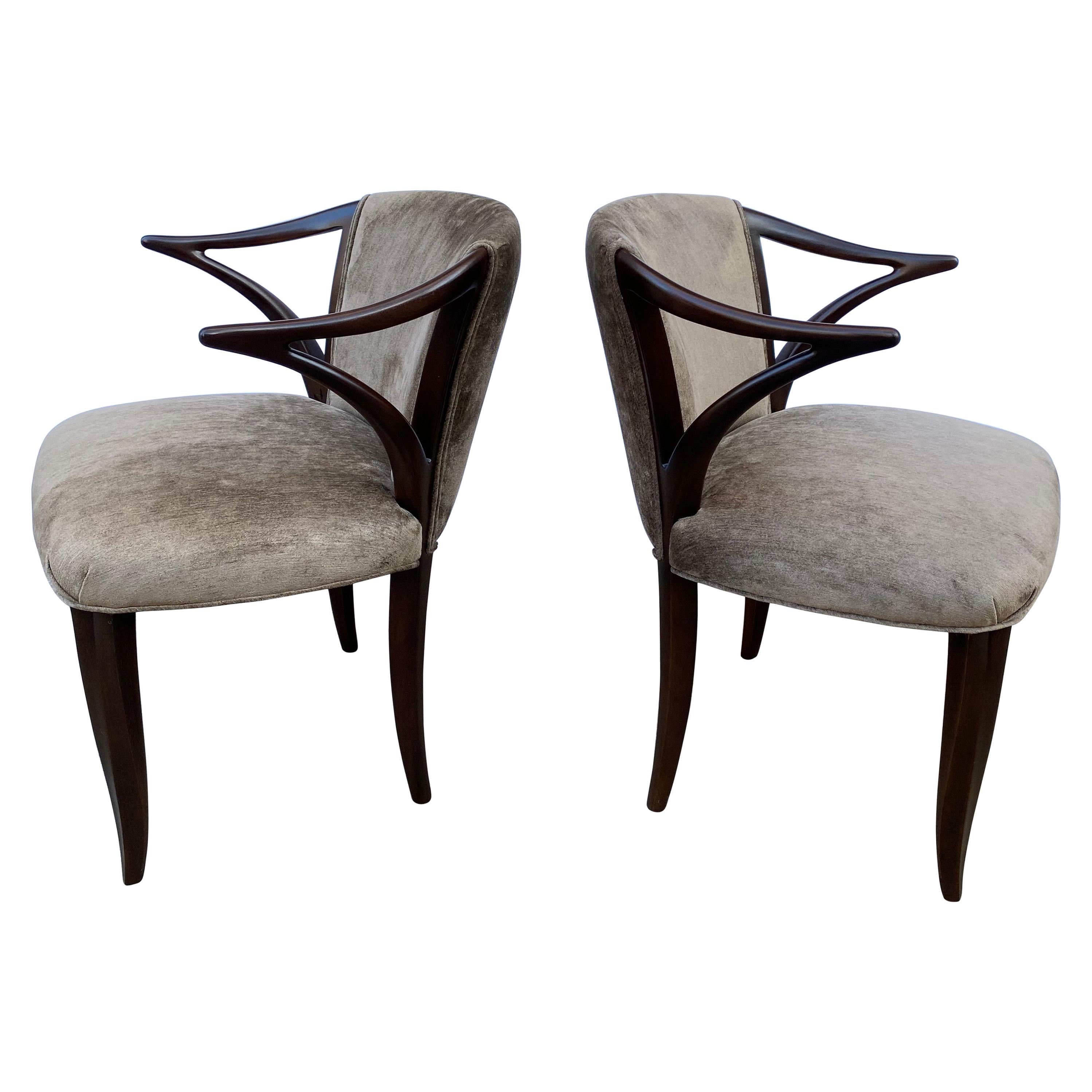 Details about   Edward Wormley for Dunbar Janus Collection Leather and Mahogany Armchairs Pair 