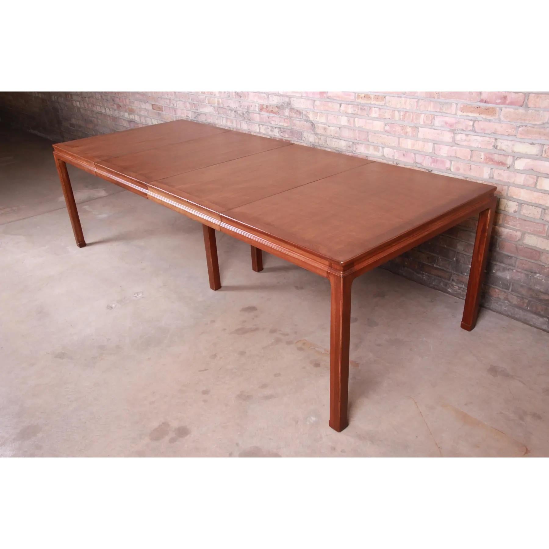 Mid-Century Modern Edward Wormley for Dunbar Janus Collection Walnut Dining Table, Newly Restored For Sale