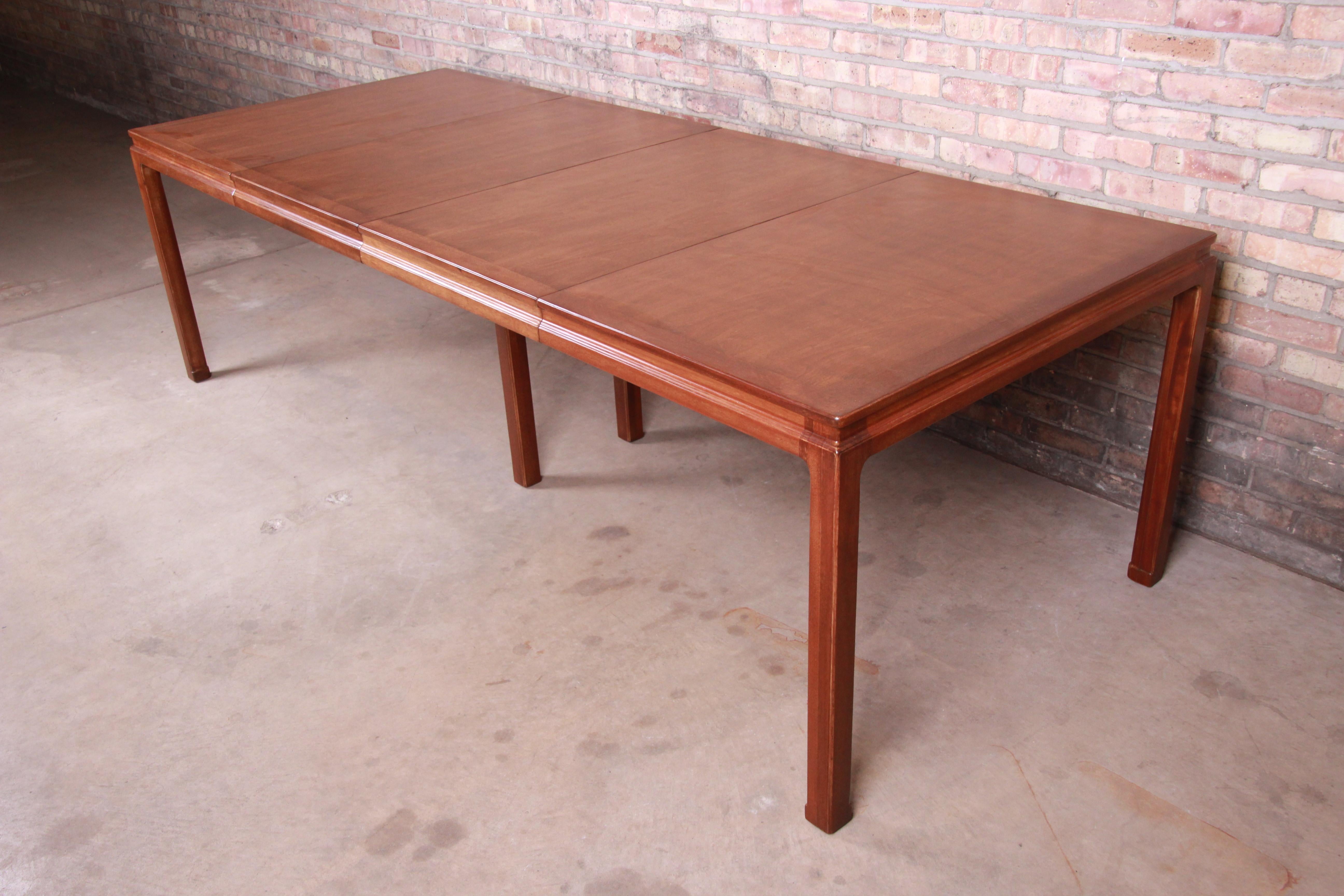 American Edward Wormley for Dunbar Janus Collection Walnut Dining Table, Newly Restored For Sale